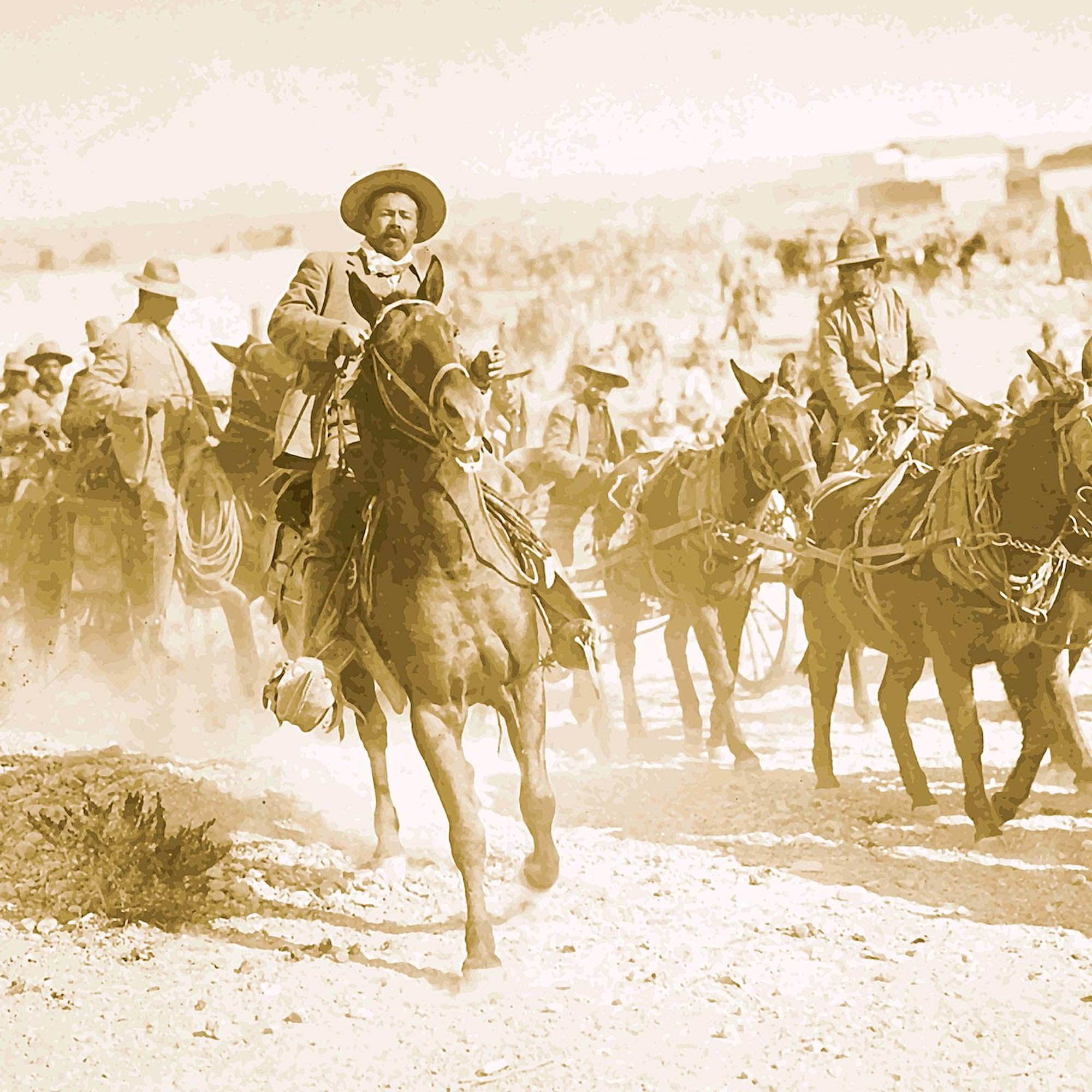 Pancho Villa Rides Square Sticker 3x3 Inch - Durable Bumper Sticker Car Decal for Cars, Laptops & Water Bottles - Perfect for Car Enthusiasts, History Buffs & Mexican Culture Fans