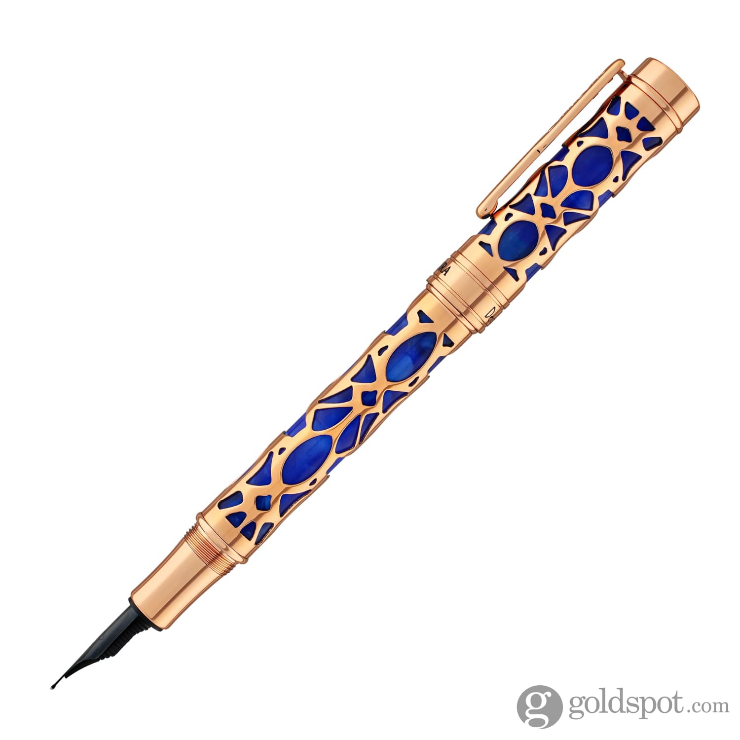 Conklin Endura Deco Crest Fountain Pen - Blue with Rose Gold Trim | Premium Writing Instrument for Calligraphy, Journaling & Gifts