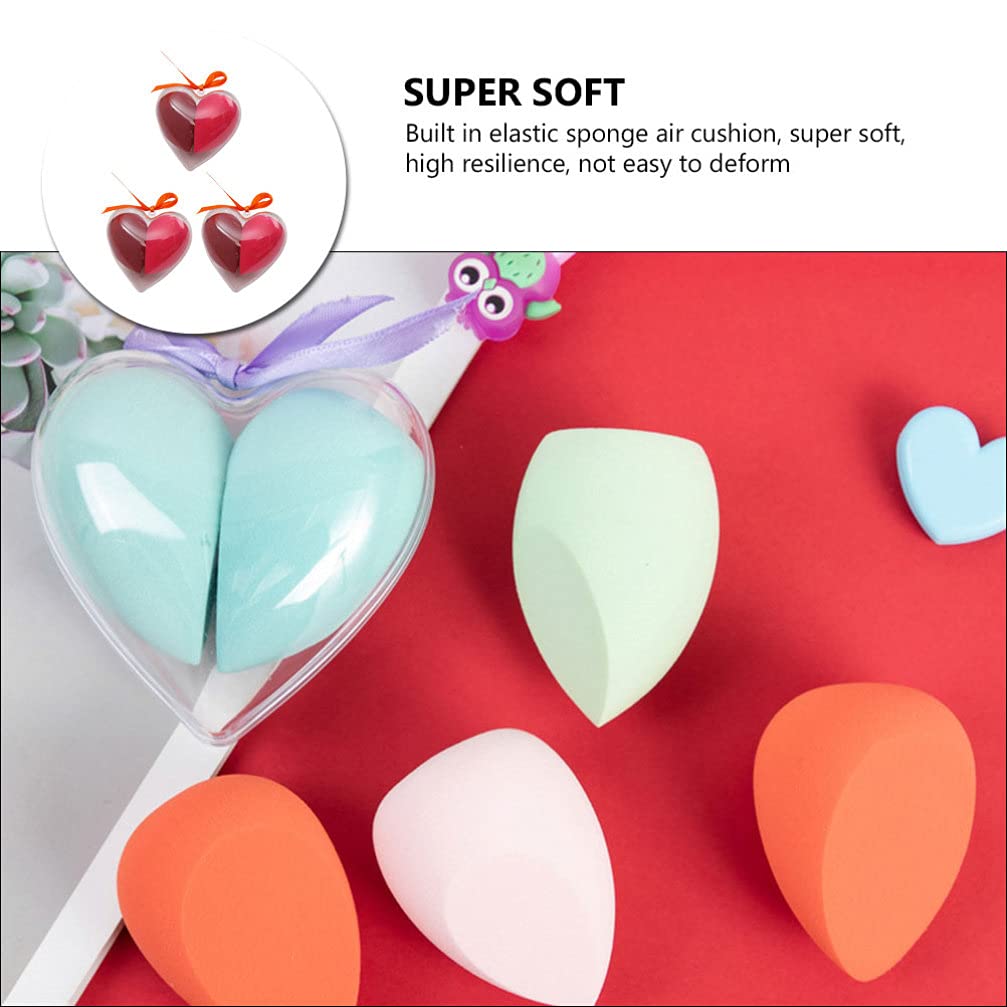 Lurrose Heart Shape Makeup Sponges - Blending Sponge for Liquid, Cream, Powder & Concealer | Soft Foundation Applicator & Beauty Blender | Perfect for Everyday Makeup & Professional Use