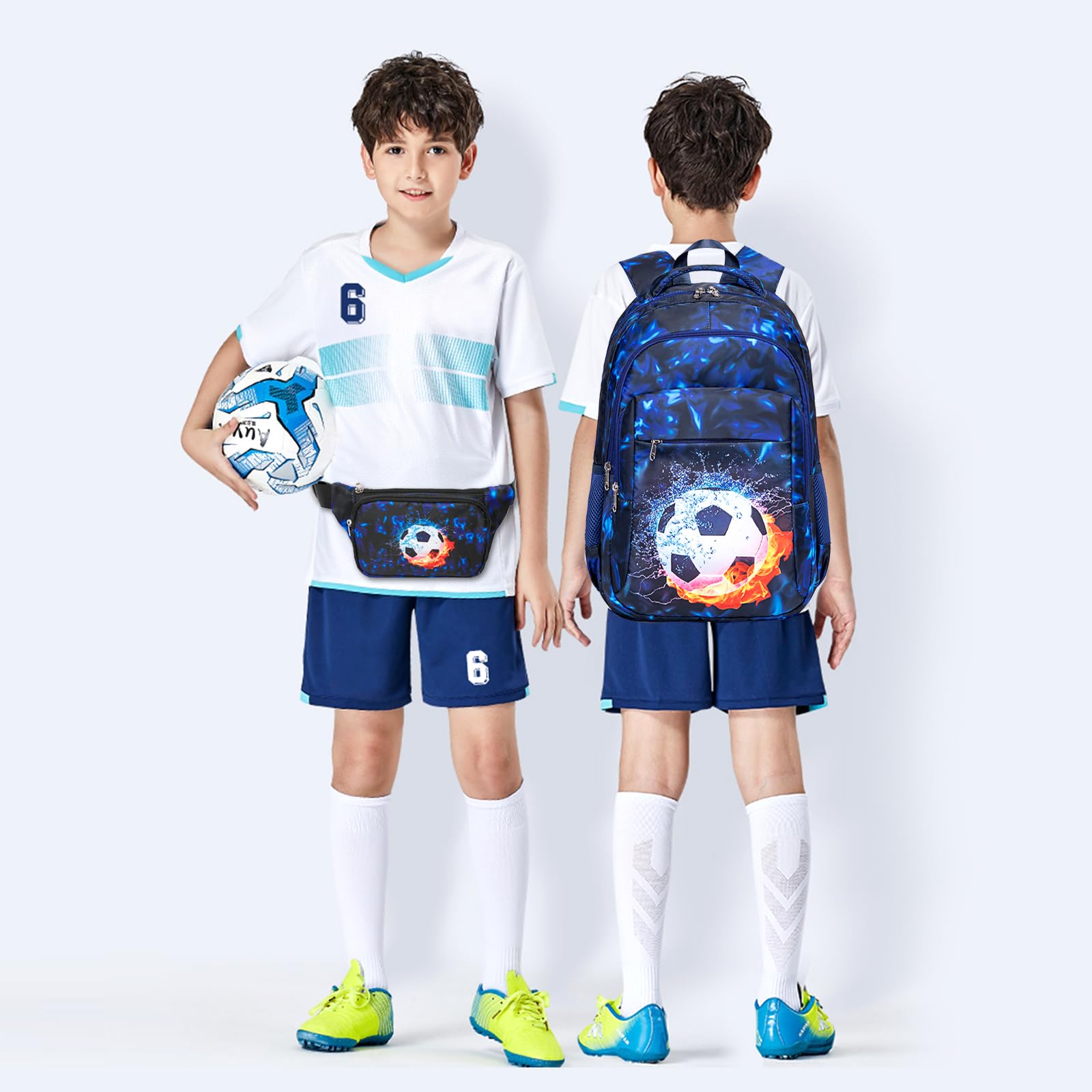 LEDAOU Kids School Backpack with Lunch Box - Waterproof Bookbag for Boys & Girls, Preschool Kindergarten Toddler Backpack for School, Travel & Outdoor Activities