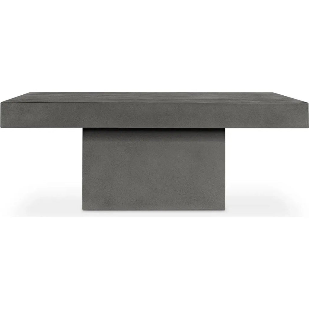47 Inch Modern Outdoor Coffee Table - Weather-Resistant Grey Patio Furniture for Garden, Poolside & Backyard Relaxation