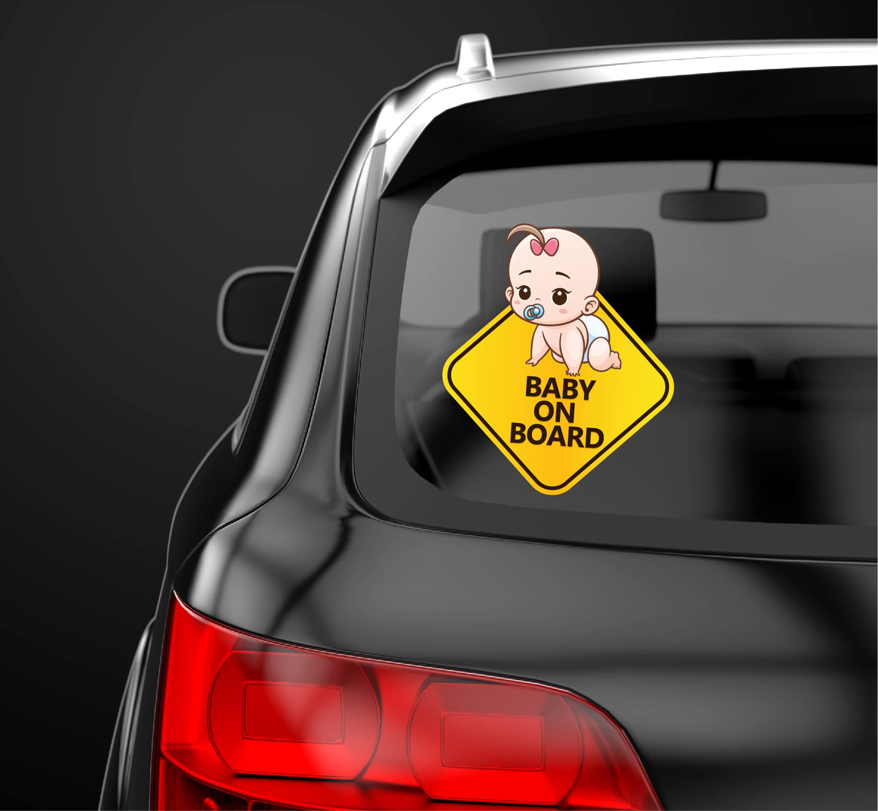 Baby on Board Car Sticker - Waterproof Vinyl Safety Decal for Child Protection | Cute Window Decals for Baby Boy & Girl | Perfect for Family Cars, School Pickups & Road Trips