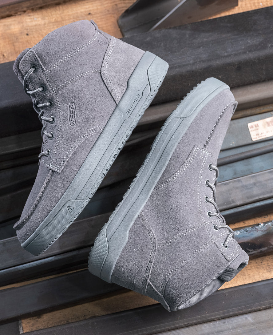 Men's Gibson Soft Toe Work Boots - Steel Grey Leather Safety Shoes for Construction & Outdoor Work | Durable & Comfortable for Job Sites, Hiking & Heavy Duty Use