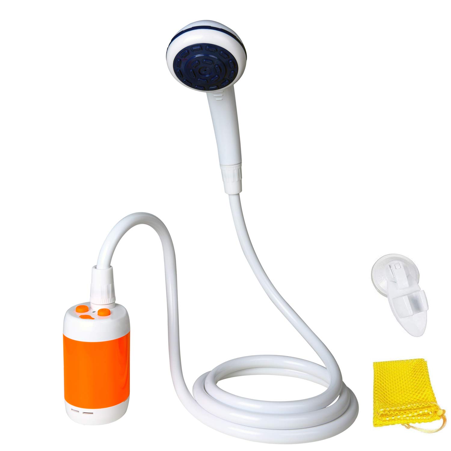 Portable Rechargeable Camp Shower - Outdoor Shower for Camping, Hiking, Beach & Pet Washing | Iron Hammer Design | Battery Powered Water Pump for Travel & RV Use