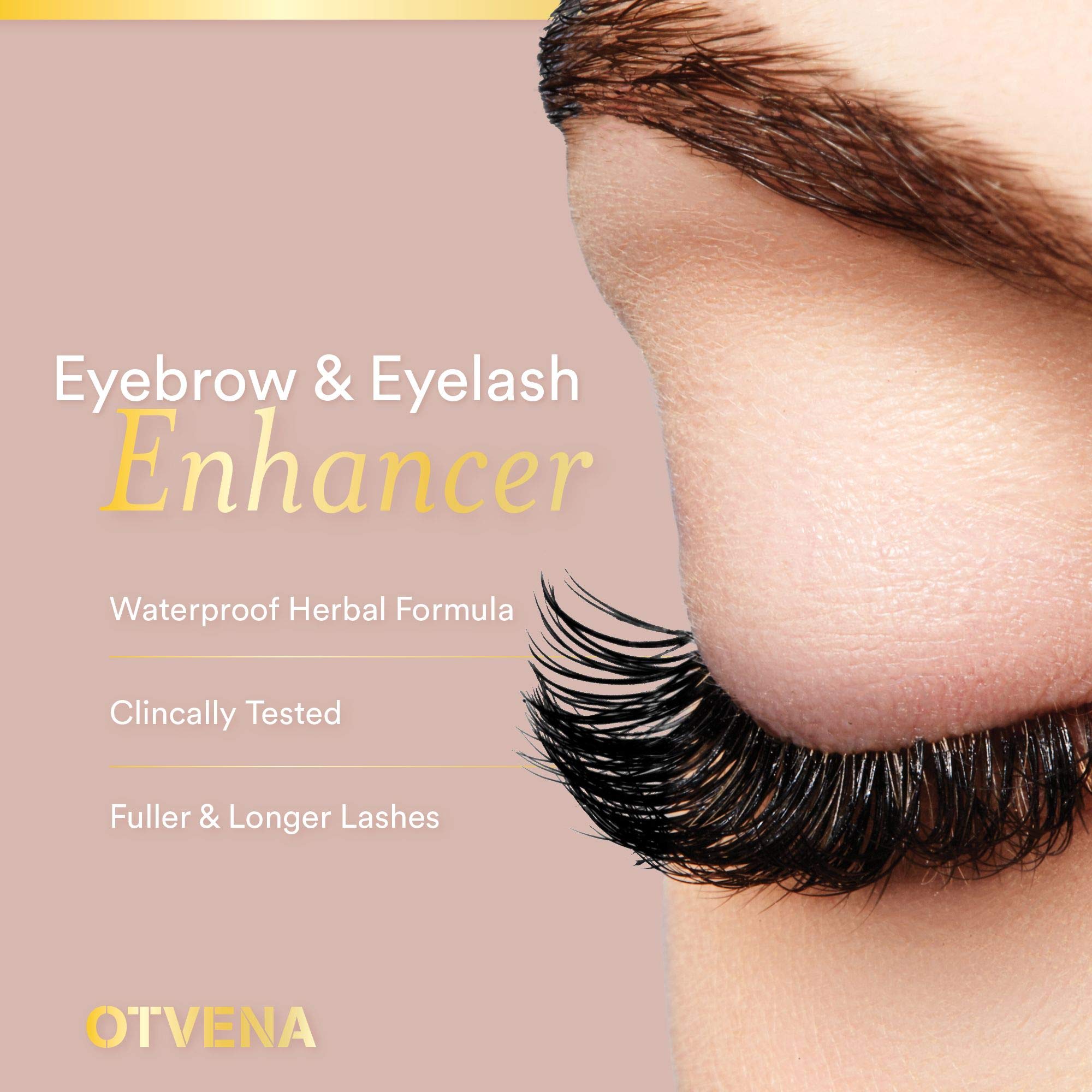 Eyelash & Eyebrow Growth Serum (3mL) - Clinically Tested Waterproof Formula for Longer, Thicker Lashes & Brows - Natural Herbal Ingredients, No Irritation - Perfect for Nighttime Beauty Routine & Daily Lash Care