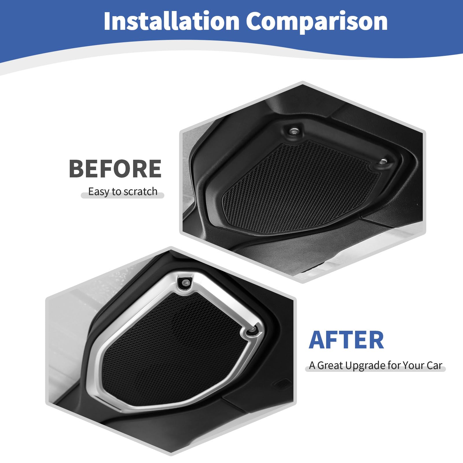 RT-TCZ Silver Roof Speaker Cover Trim for Jeep Wrangler JL/JLU/Gladiator JT (2018-2023) - 2pcs Interior Accessories - Perfect for Off-Road Adventures & Car Audio Upgrades