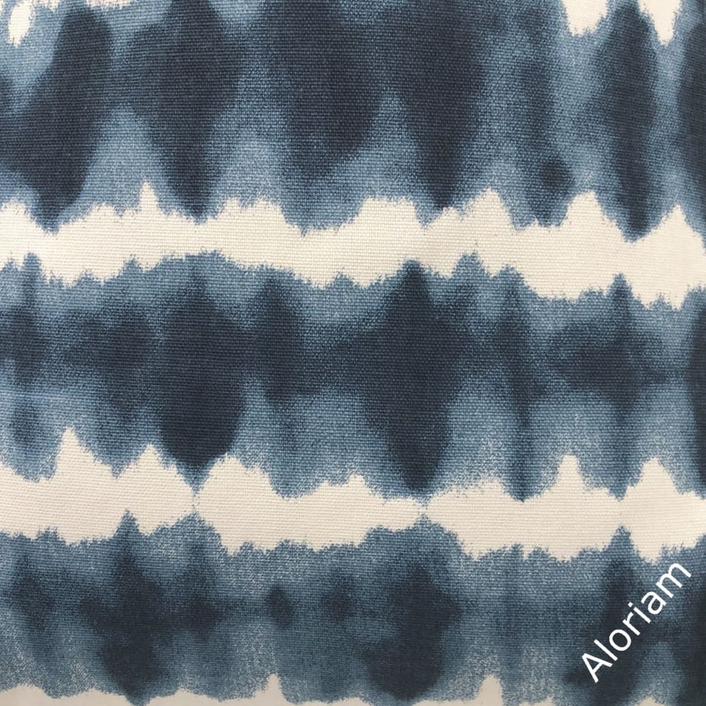 Zeno Navy Blue and White Tie Dye Stripes Pillow Cover - Soft Decorative Cushion Case for Sofa, Bed, Living Room & Home Decor