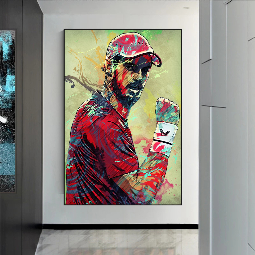 Andy Murray Tennis Legend Canvas Wall Art - Premium Sports Decor for Home, Office & Man Cave - Perfect Gift for Tennis Fans & Athletes