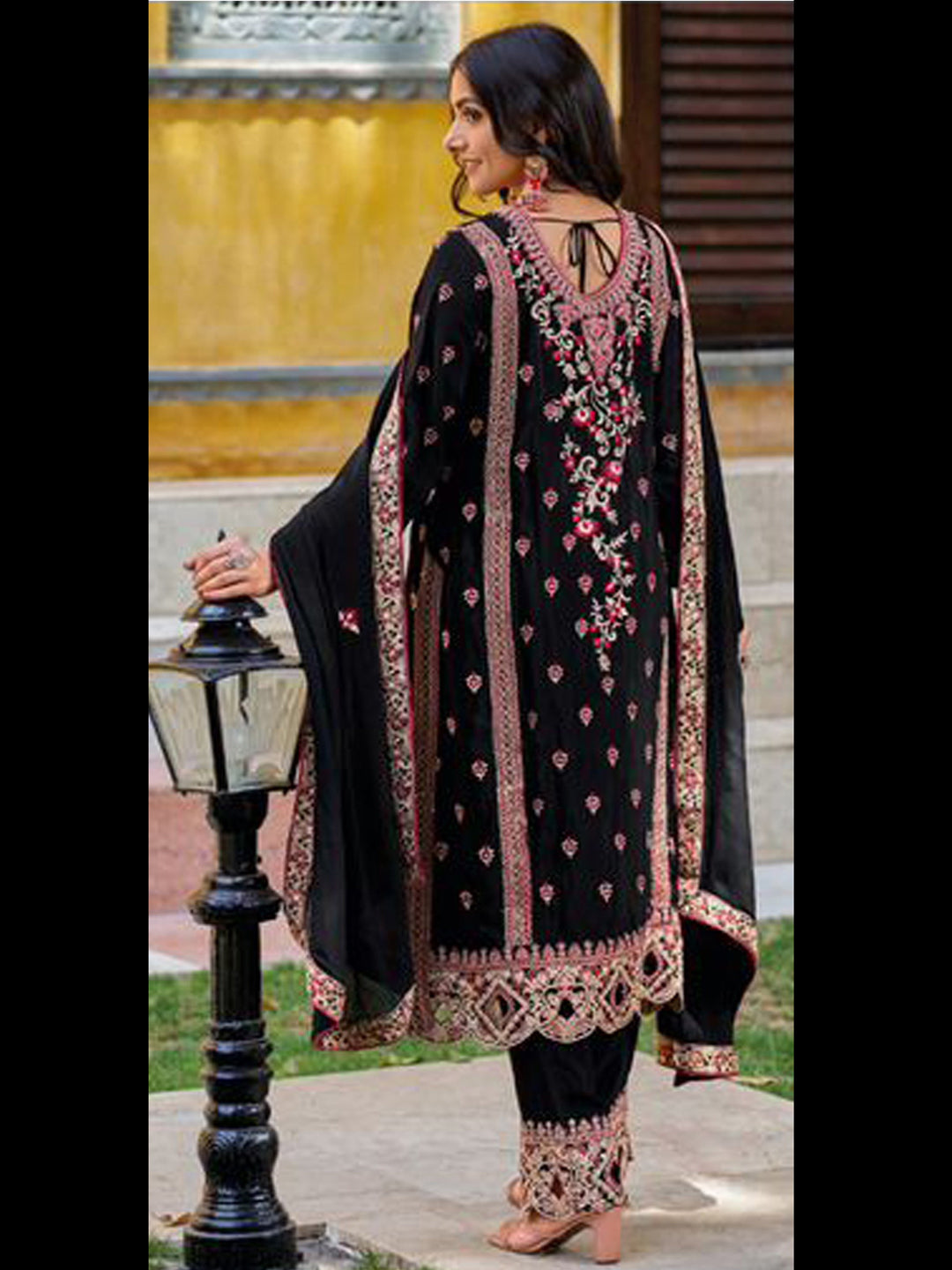 Elegant Black Designer Ready-Made Pant Suit with Intricate Embroidery & Mirror Work - Perfect for Weddings, Parties & Special Occasions