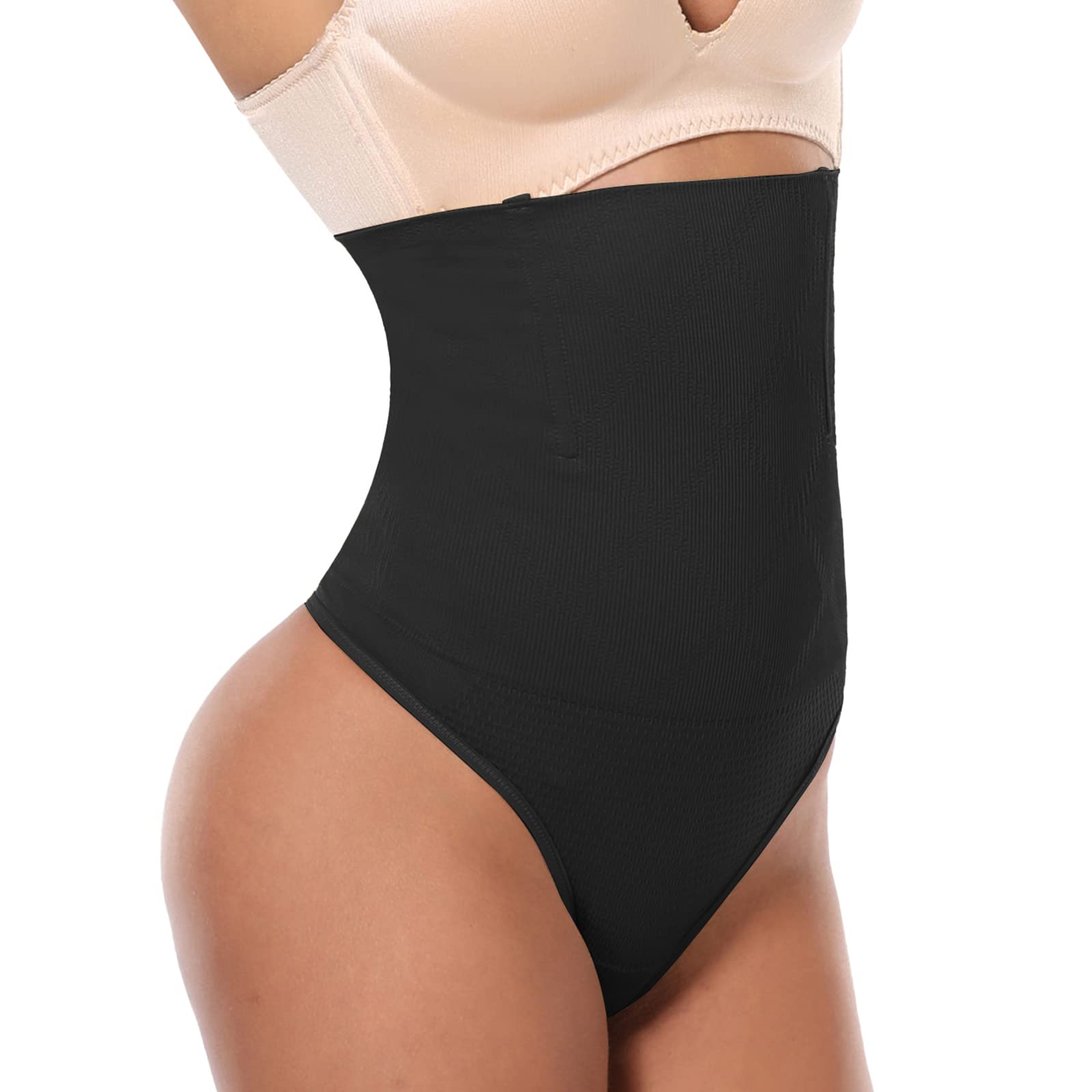 SlimBelle High Waisted Tummy Control Thong for Women - Seamless Shapewear Underwear with Stomach Shaper - Perfect for Everyday Wear, Workouts & Special Occasions
