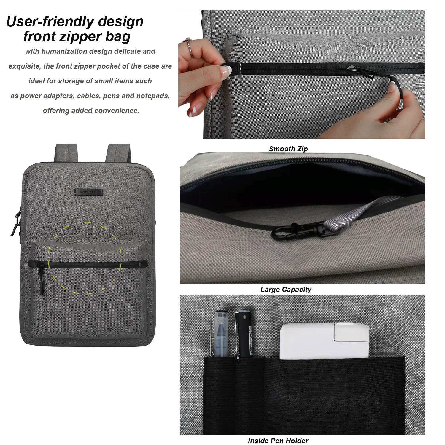 YOUPECK Slim Business Backpack for Men - Lightweight Water Resistant Laptop Bag Fits 14 15 15.6 Inch Laptops - Perfect for Office Work, Business Travel & Daily Commute