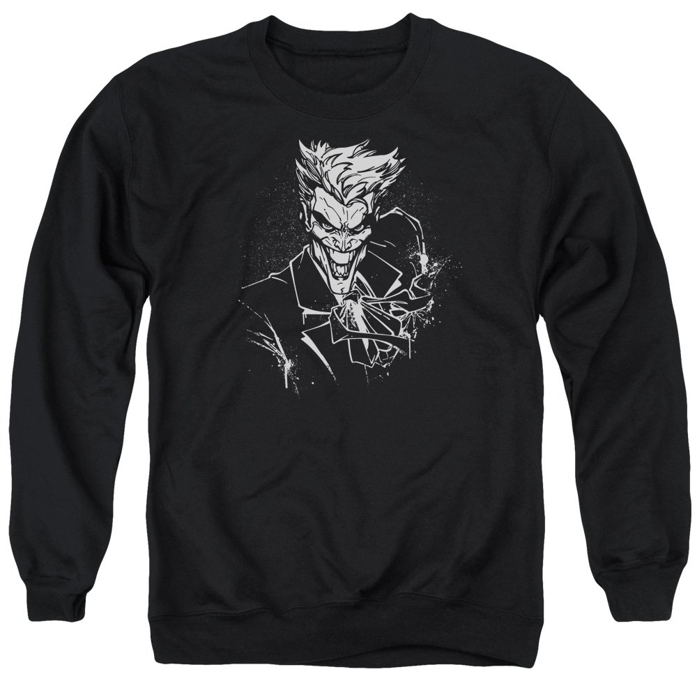 Batman Joker Splatter Smile Graphic Unisex Crewneck Sweatshirt for Men & Women | Casual Streetwear, Cosplay Costume, Comic Fan Gift
