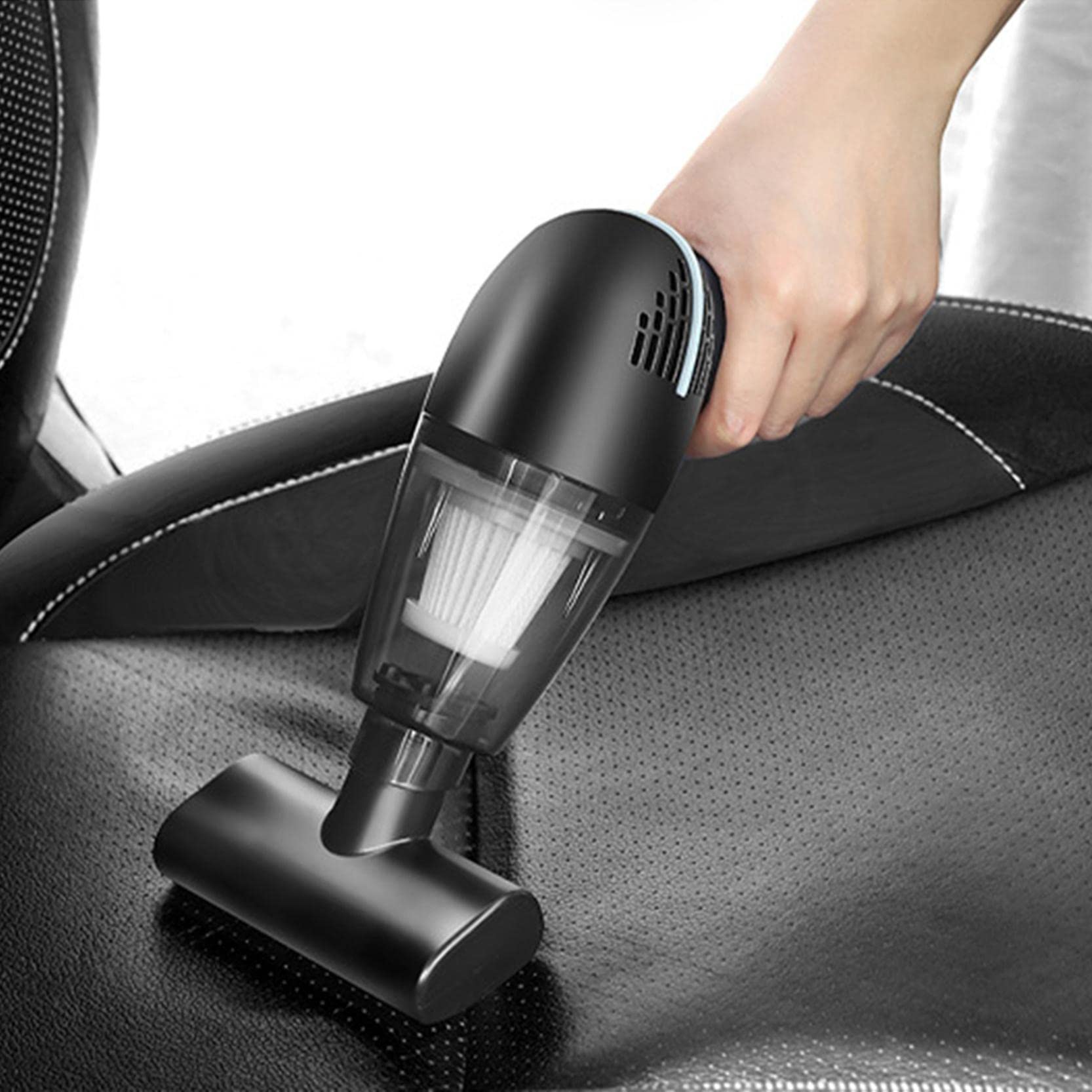 Wireless Car Vacuum Cleaner - Portable Handheld Cordless Vacuum for Cars & Home with Strong Suction - Compact Mini Vacuum Cleaner (Black) - Perfect for Car Seats, Home Furniture & Tight Spaces