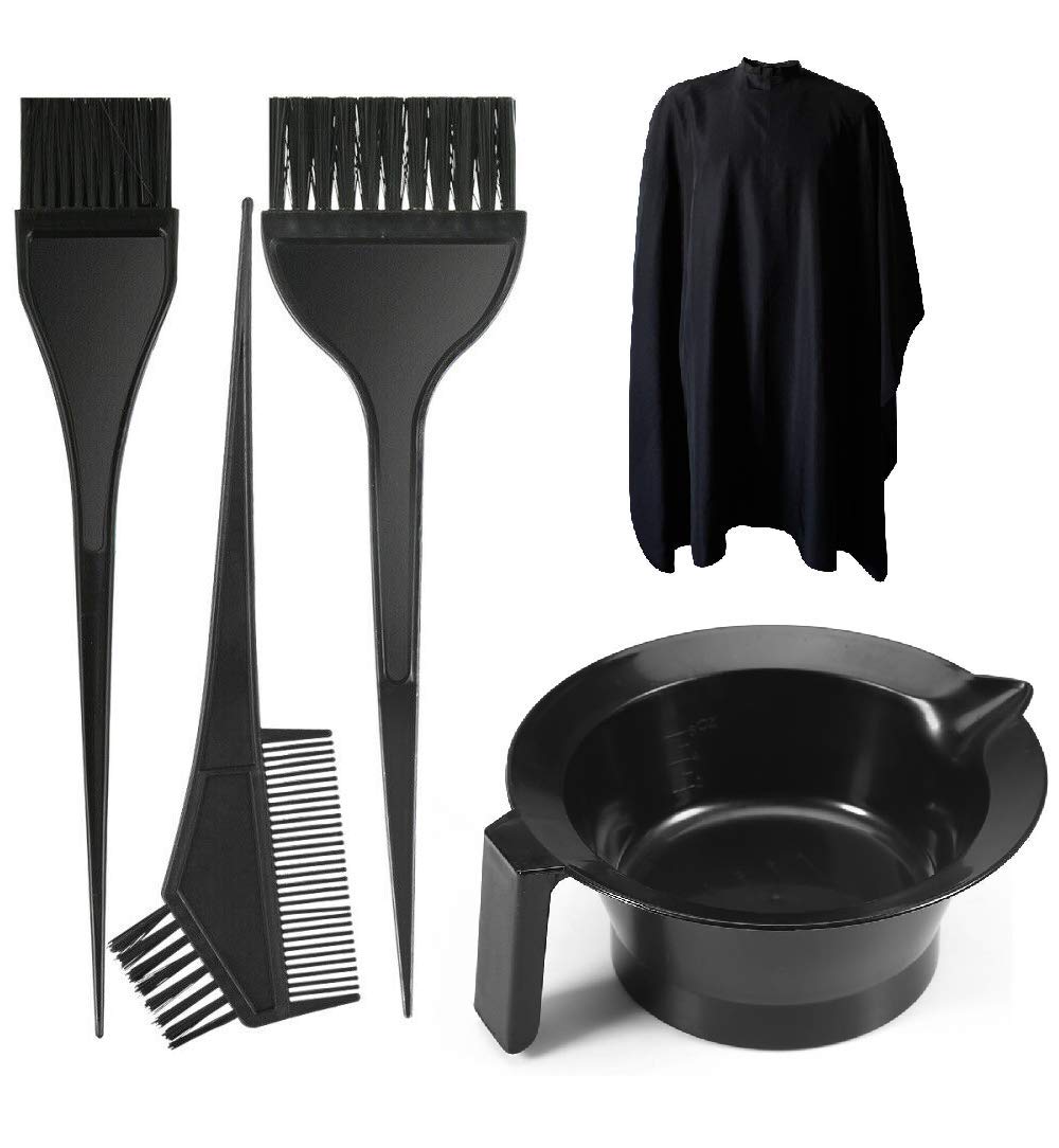 Professional Hair Dye Kit with Mixing Bowl & Tools - DIY Salon Coloring Set for Men, Women & Girls (Includes Dye Bowl, 3 Brushes, Apron) - Perfect for At-Home Hair Coloring, Highlights, and Root Touch-Ups
