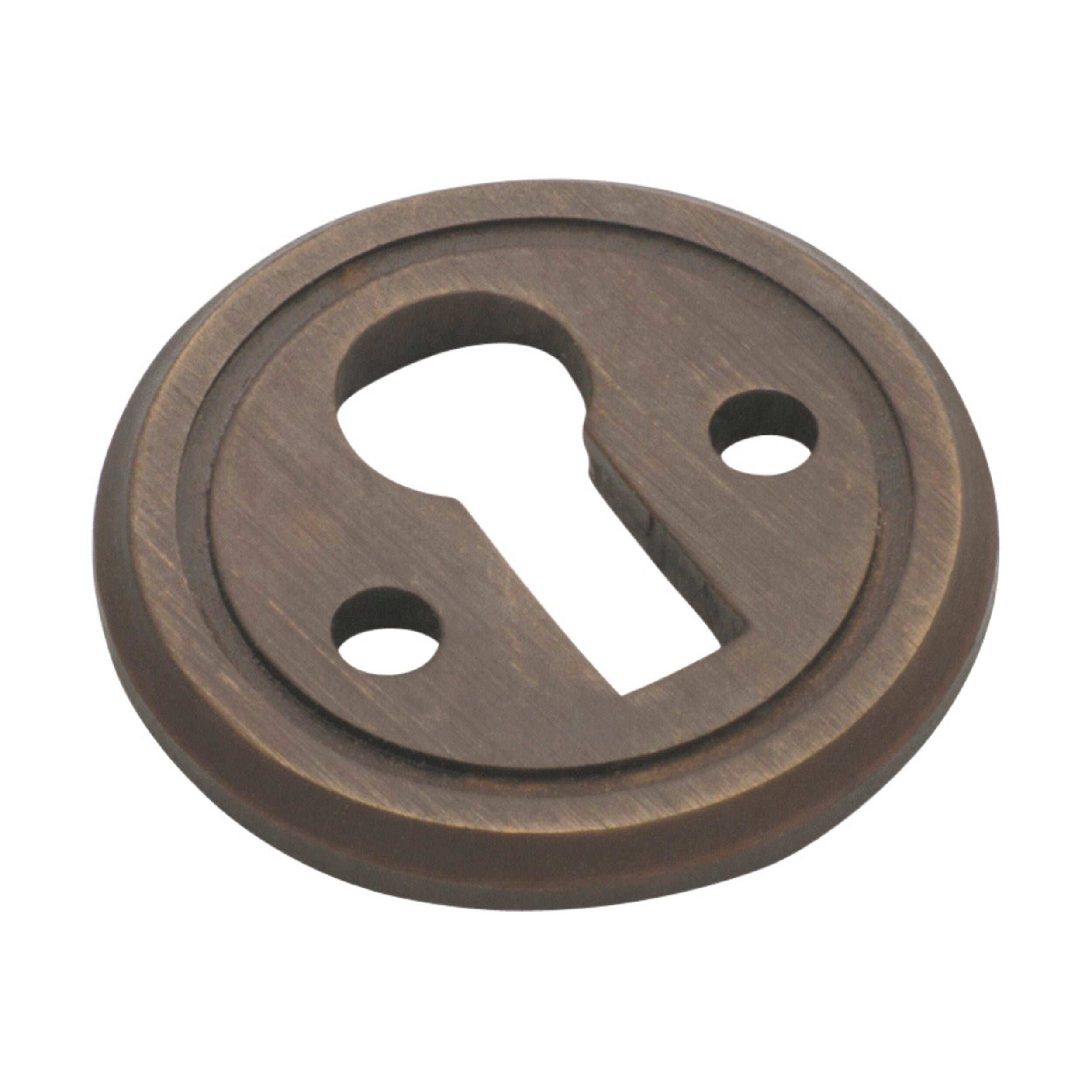3829 Round Antique Brass Cupboard Escutcheon - 23mm Diameter - Vintage Cabinet Hardware for Kitchen & Bathroom Decor