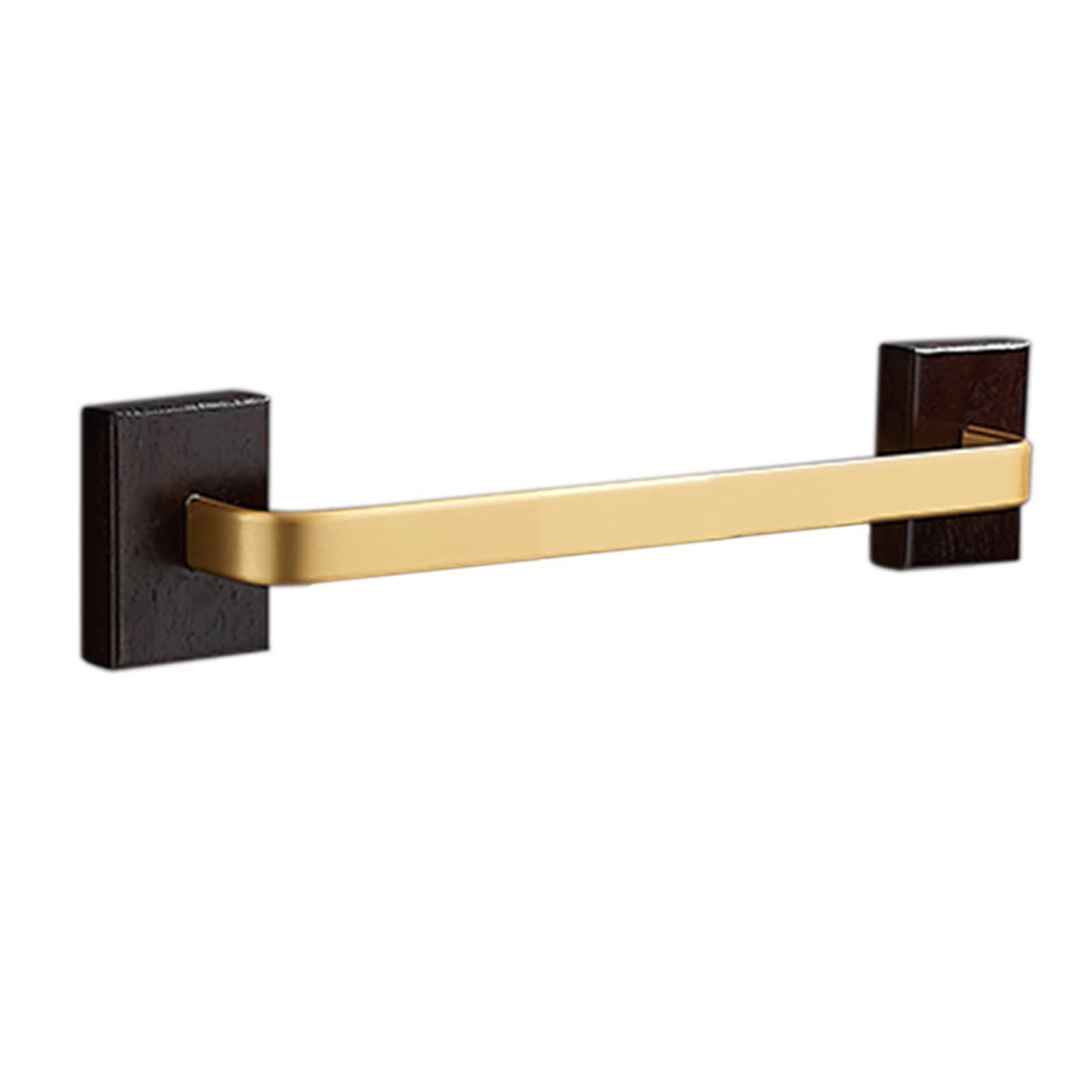 Wooden Towel Bar - No Drill Adhesive Wall Mounted Towel Holder for Bathroom & Kitchen, Gold 30cm - Perfect for Small Spaces & Rental Homes