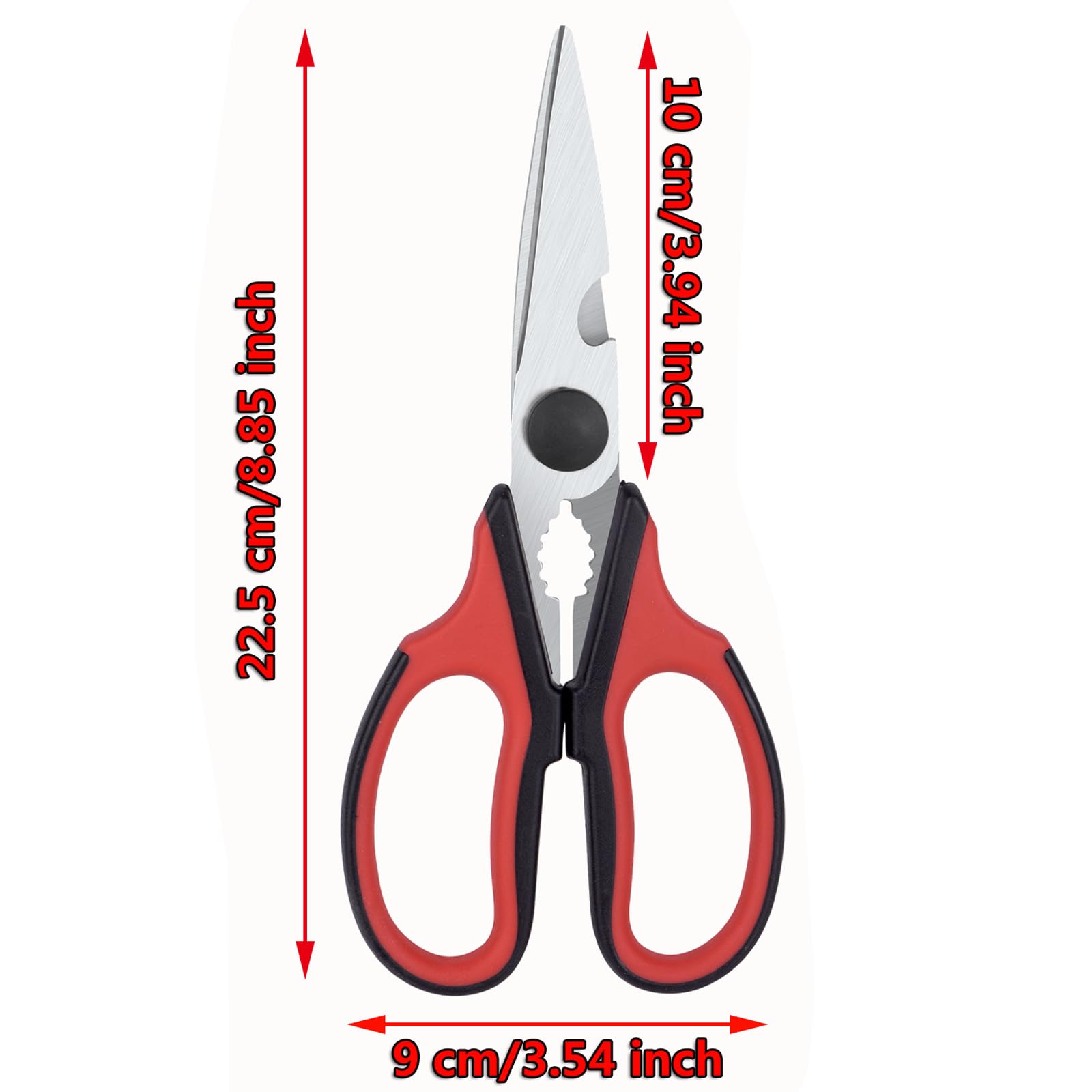 Bailaipor Left-Handed Kitchen Scissors - Heavy Duty All-Purpose Kitchen Shears for Left-Handed Users | Perfect for Cutting Herbs, Meat, Poultry, and Packaging | Ergonomic Design for Comfortable Food Prep & Cooking