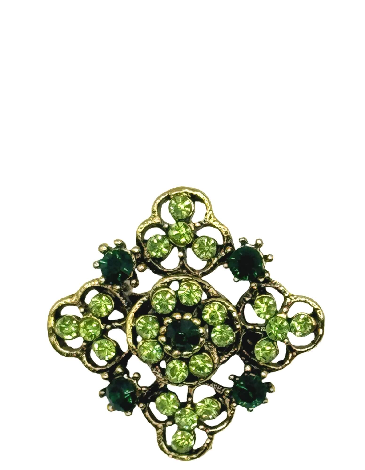 DÉCLIC Felipe Medaillion Pin - Green Enamel Brooch for Women | Elegant Jewelry Gift for Mother's Day, Birthday & Special Occasions