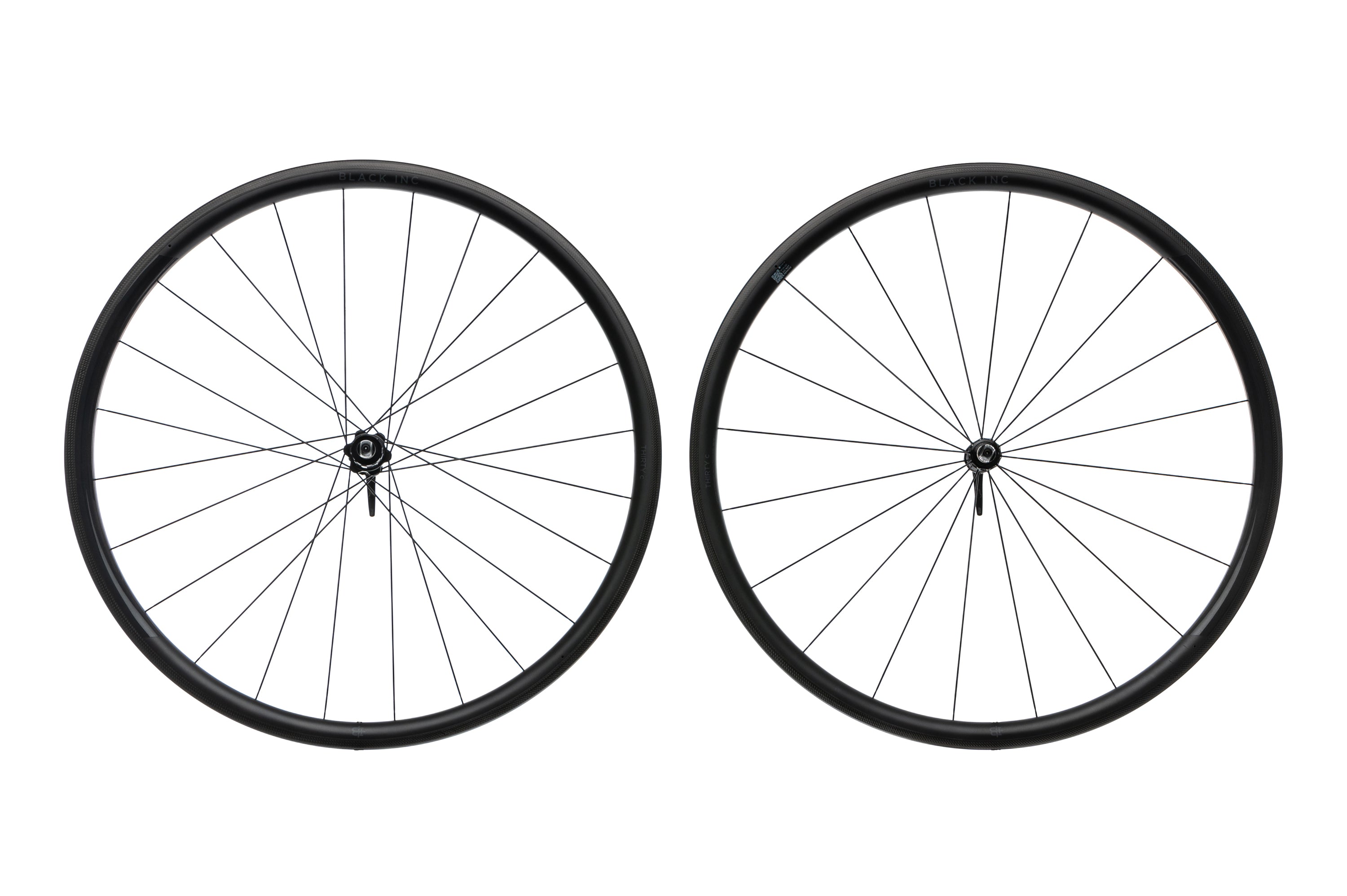 Black Inc Thirty C Carbon Tubeless 700c Wheelset - Lightweight Aero Road Bike Wheels for Racing & Performance Cycling | Perfect for Road Racers & Triathletes