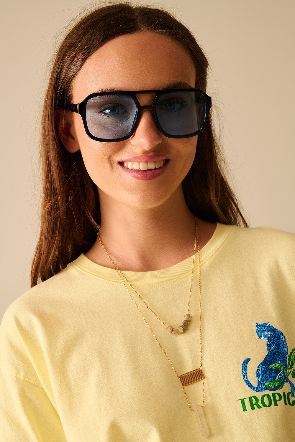Black Frame Blue Lens Sunglasses for Men & Women - UV Protection, Polarized, Fashionable for Outdoor Activities, Driving, Beach & Travel