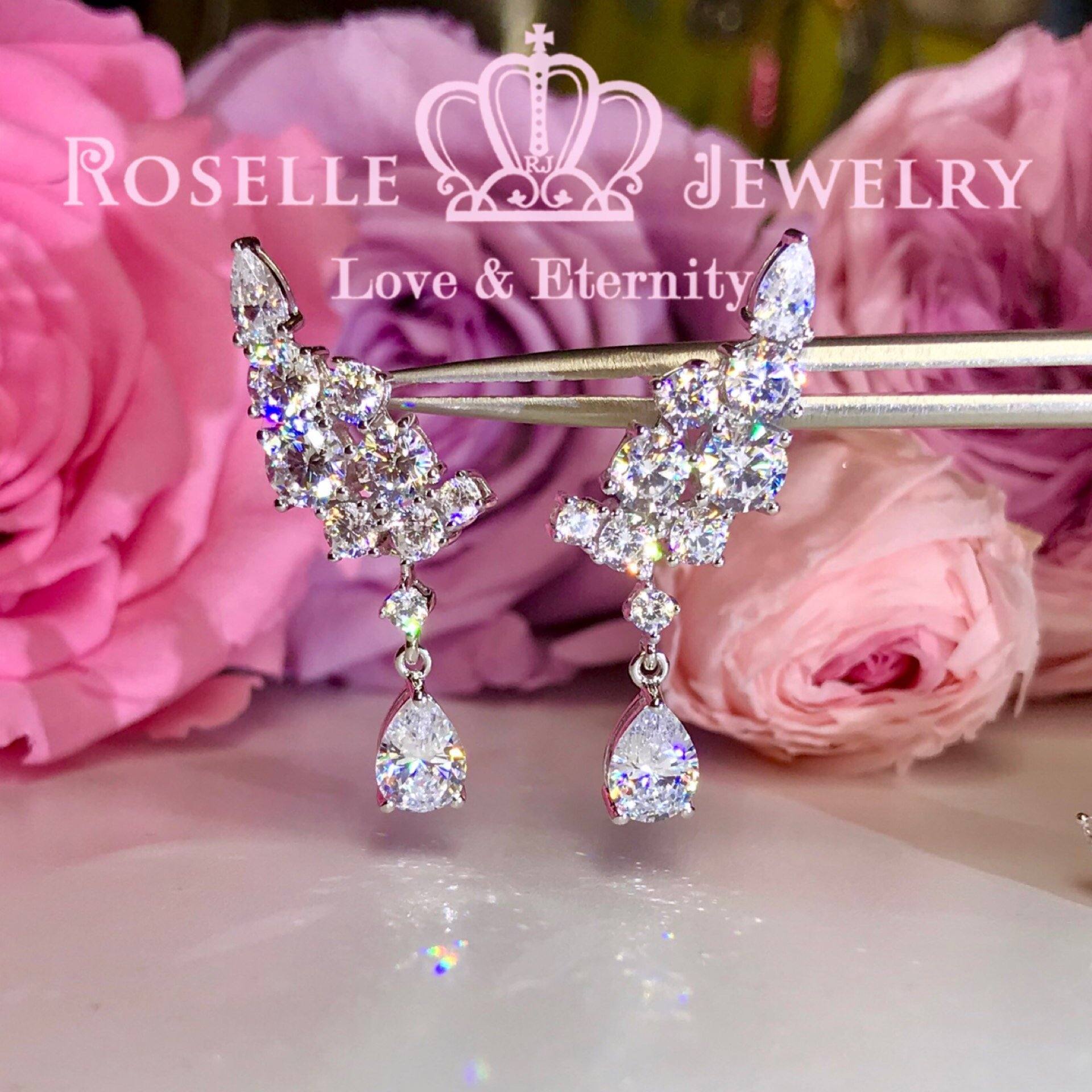 Sparkling Cluster Drop Earrings for Women - Elegant Dangle Earrings with Cubic Zirconia Stones | Perfect for Parties, Weddings & Evening Events (DE12)