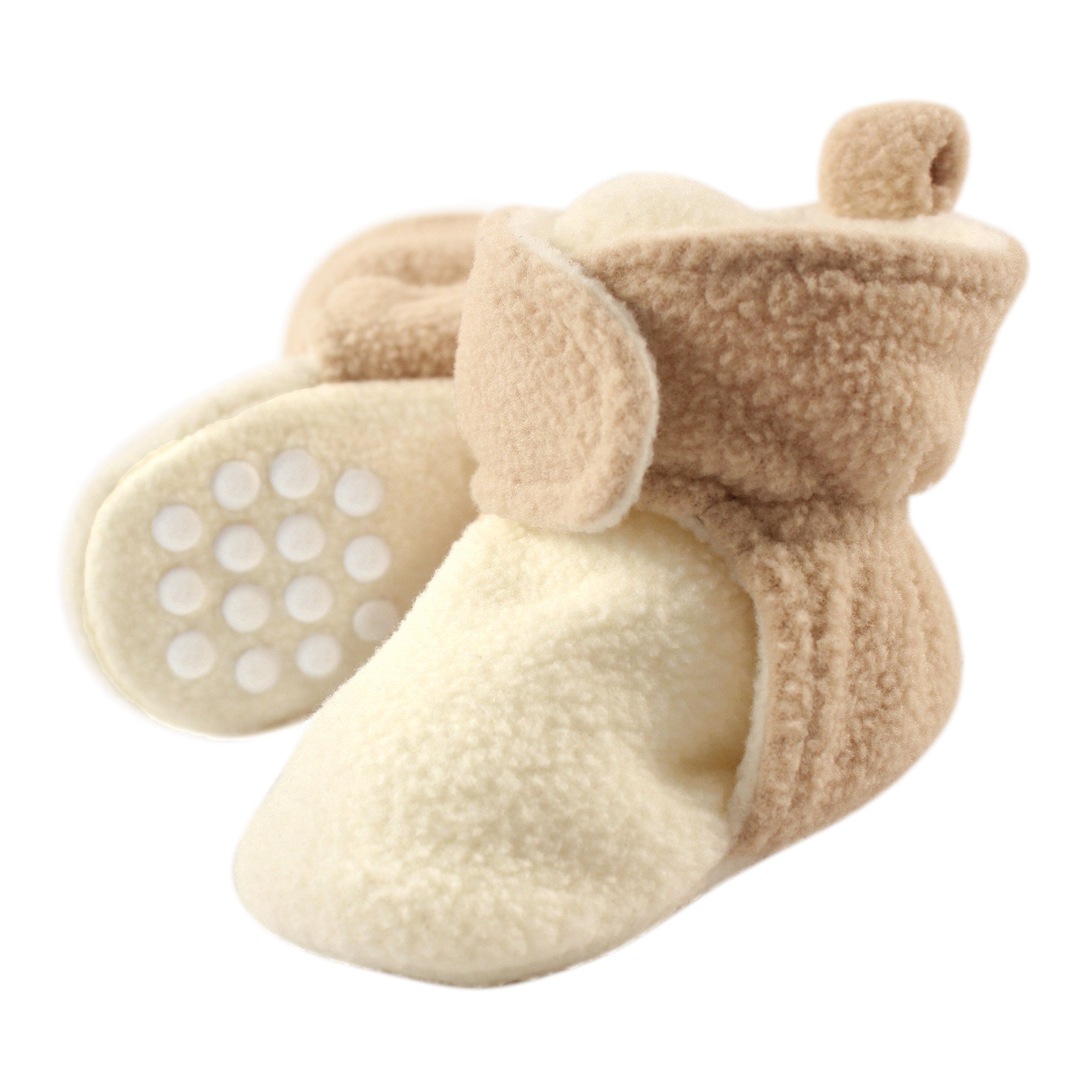 Luvable Friends Baby Girls' Cozy Fleece Booties - Soft & Warm Non-Slip Slippers for Toddlers - Perfect for Indoor Play, Winter Outfits & Photoshoots