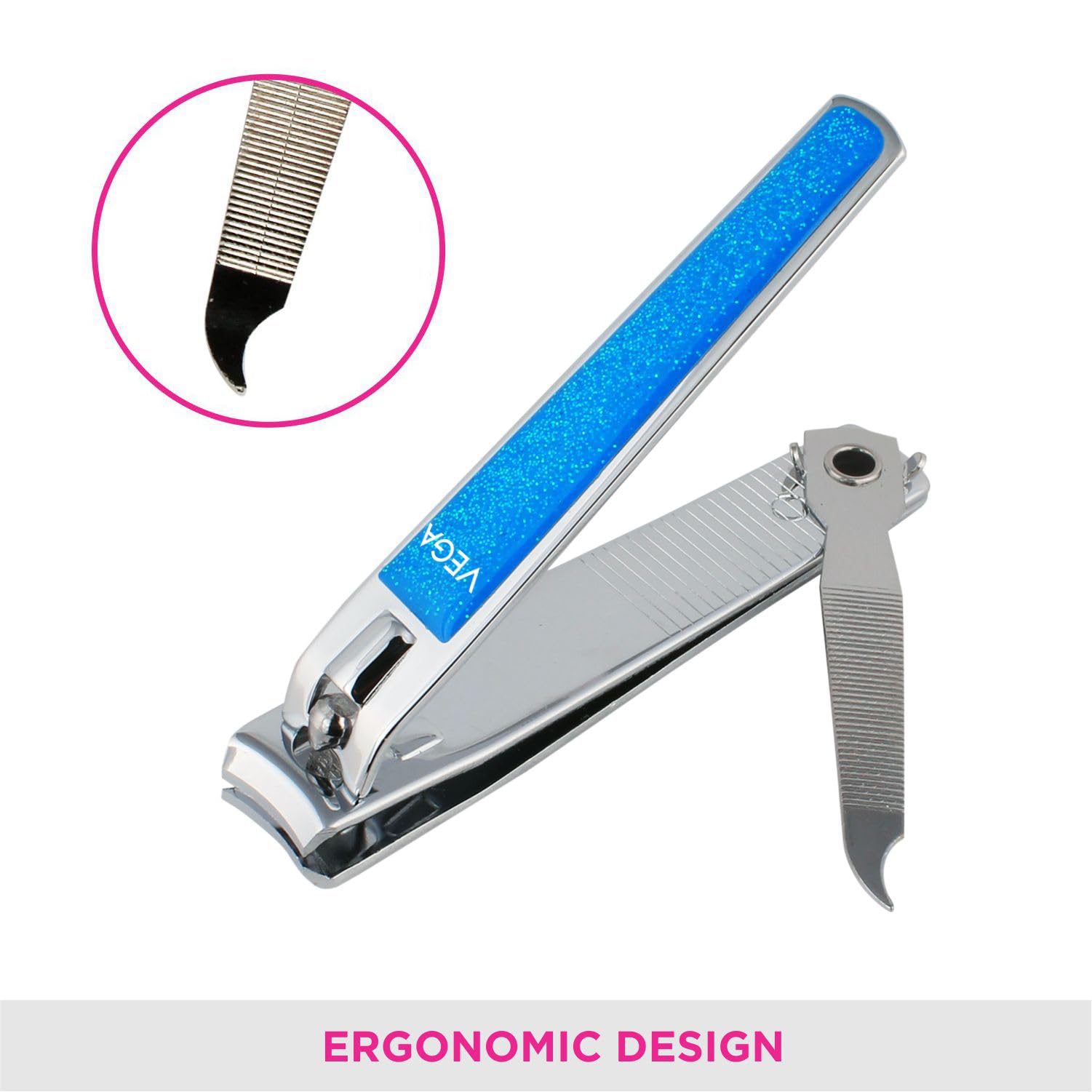 Premium VEGA Large Nail Clipper Set (2-Pack) - Heavy Duty Stainless Steel Toenail & Fingernail Clippers for Men & Women - Perfect for Travel, Home, and Salon Use
