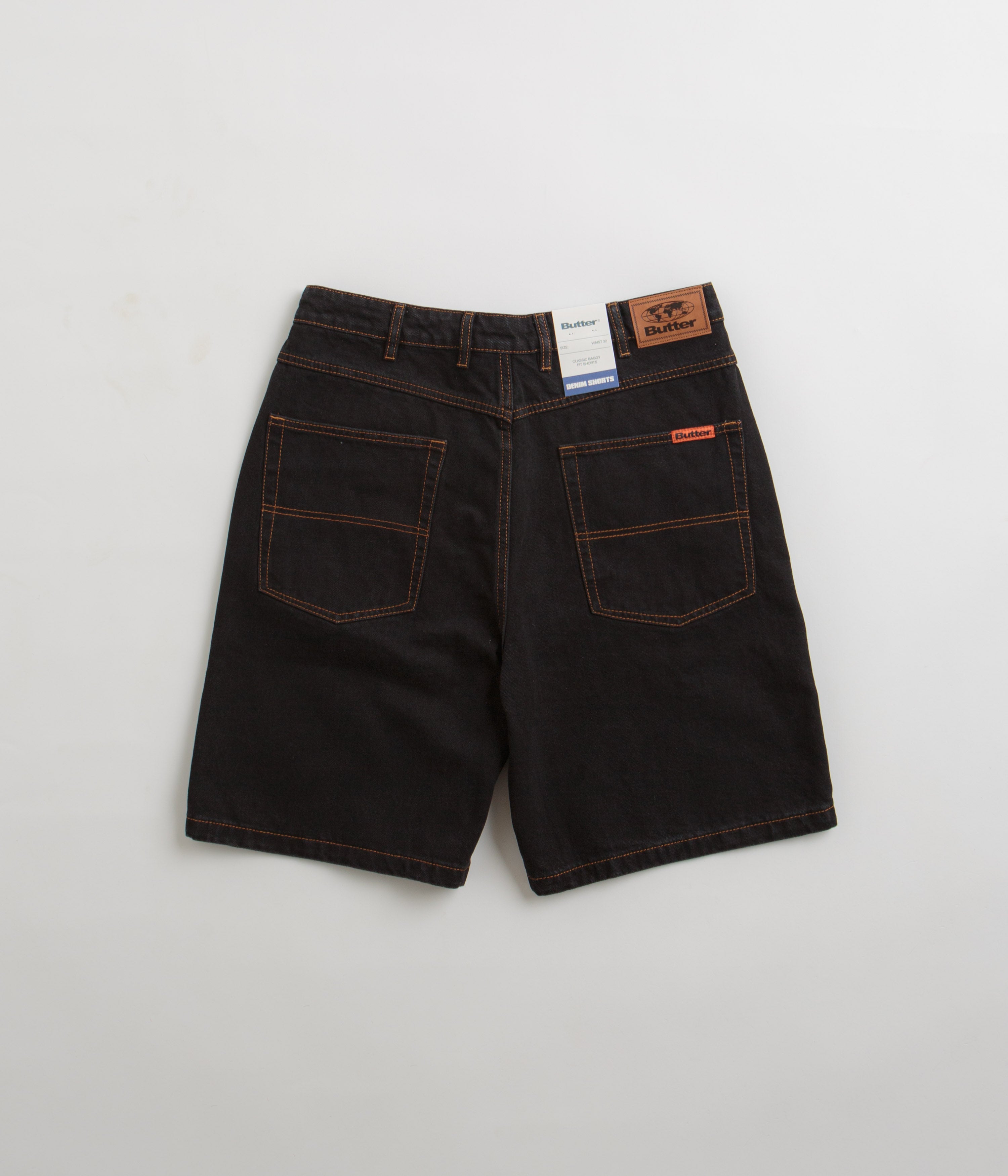 Butter Goods Baggy Denim Shorts for Men - Washed Black Distressed Denim Shorts | Casual Streetwear, Summer Outfits & Beach Style