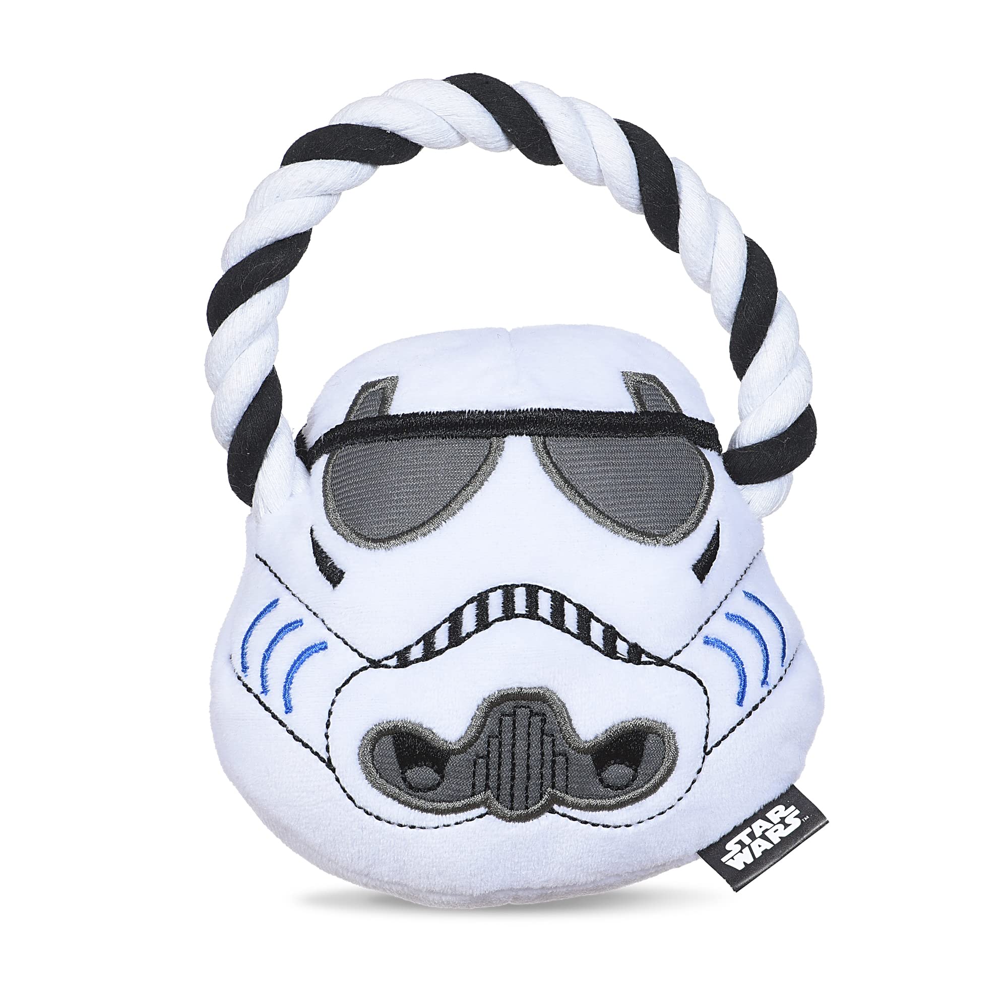 Star Wars Stormtrooper Rope Dog Toy with Plush Head - Durable Chew Toy for Dogs, Interactive Tug of War Pet Toy - Perfect for Playtime, Training & Star Wars Fans (FF19199) | Great for Indoor & Outdoor Fun