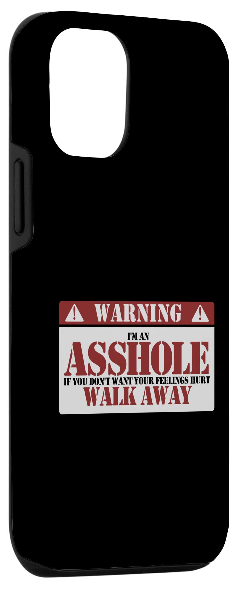 Funny iPhone 12/12 Pro Case with 'Warning I'm An Asshole' Design - Durable Protective Cover for iPhone 12/12 Pro - Perfect for Prank Gifts, Office Humor & Casual Everyday Use