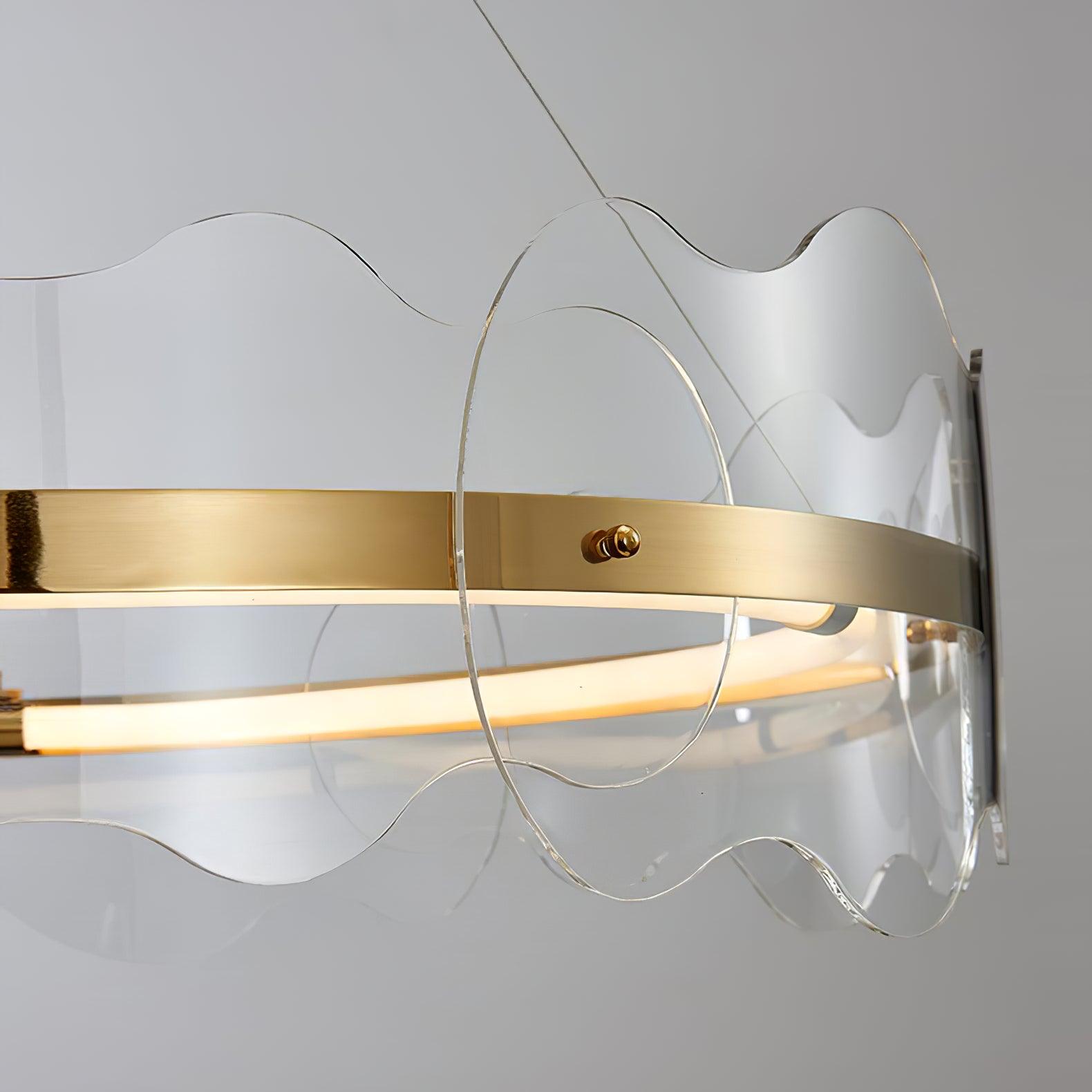 Modern Acrylic Wave Chandelier - Sleek LED Ceiling Light Fixture for Dining Room, Living Room & Bedroom - Elegant Home Decor Lighting for Contemporary Interiors