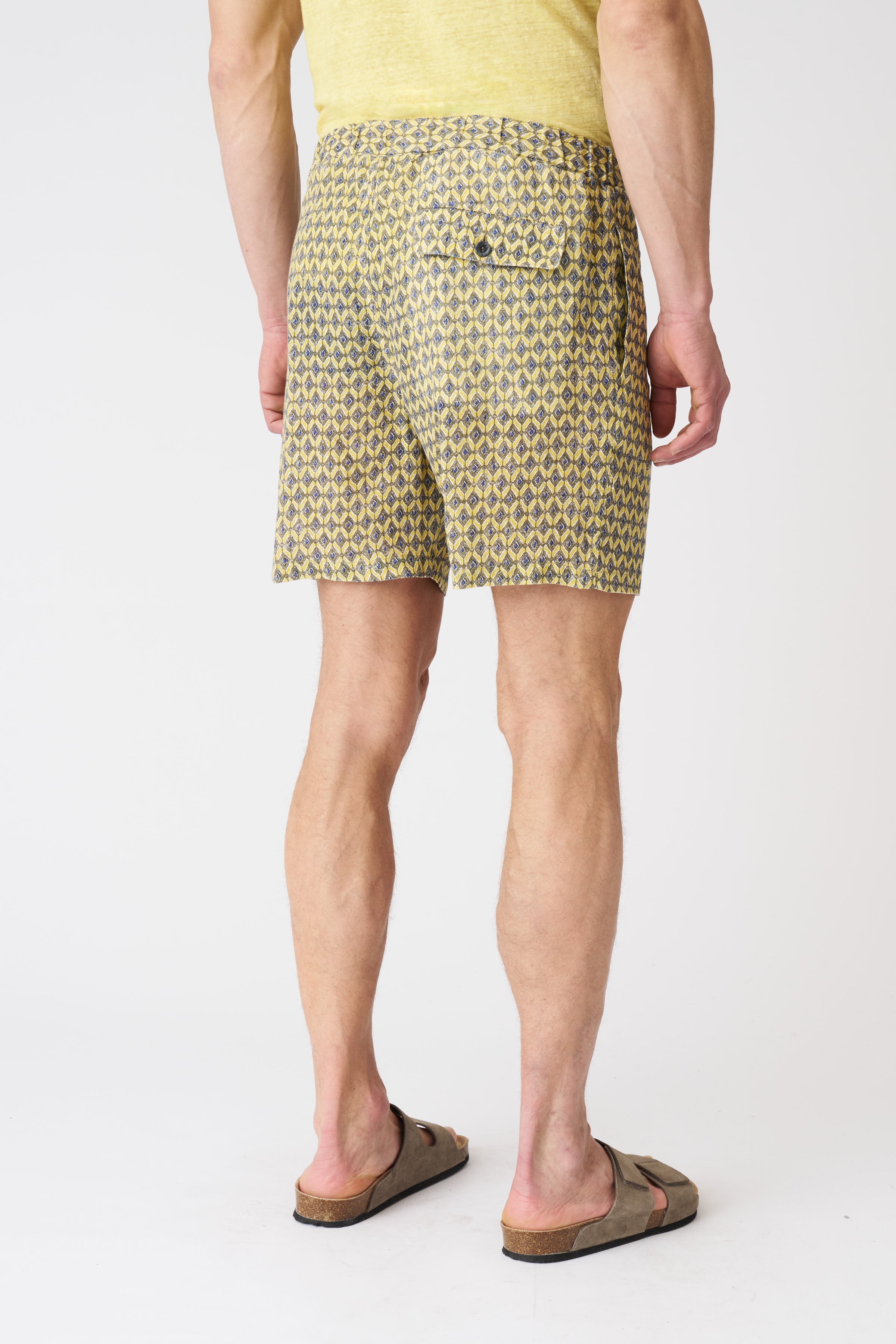 Geometric Print Yellow Drawstring Shorts for Women - Trendy Casual Summer Shorts for Beach, Gym, and Everyday Wear