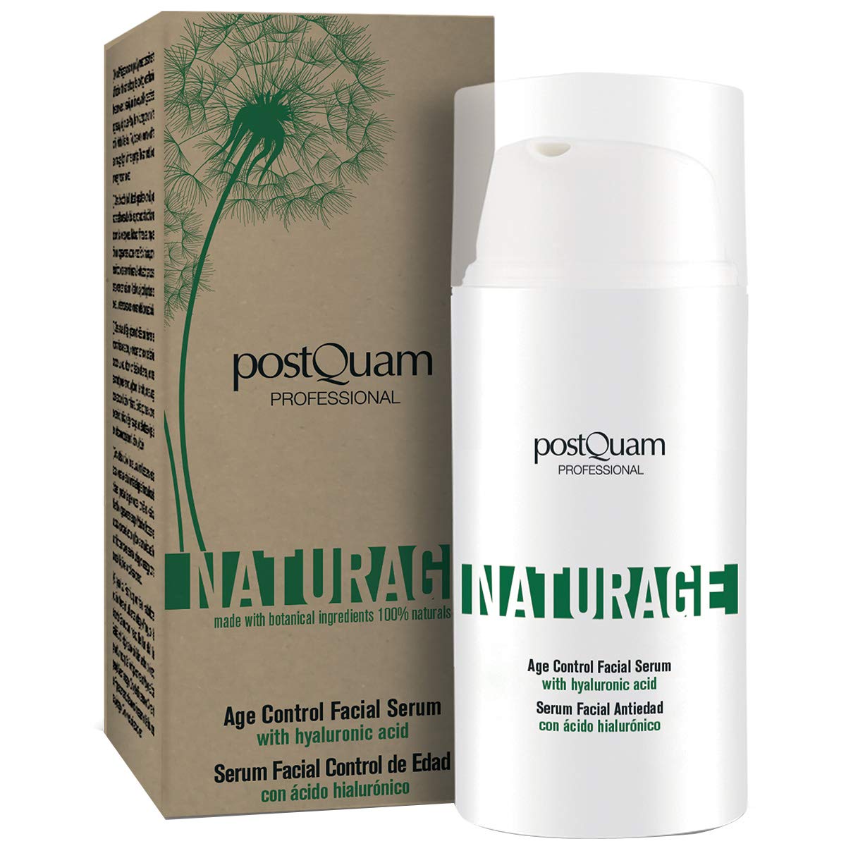 Postquam Professional Naturage Anti-Aging Serum 30ml with Hyaluronic Acid - Hydrating & Soothing Face Serum for Wrinkles & Fine Lines - Daily Skincare with Natural Ingredients - Perfect for Mature, Dry & Sensitive Skin - Achieve Smoother, Youthful Glow at Home or On-The-Go