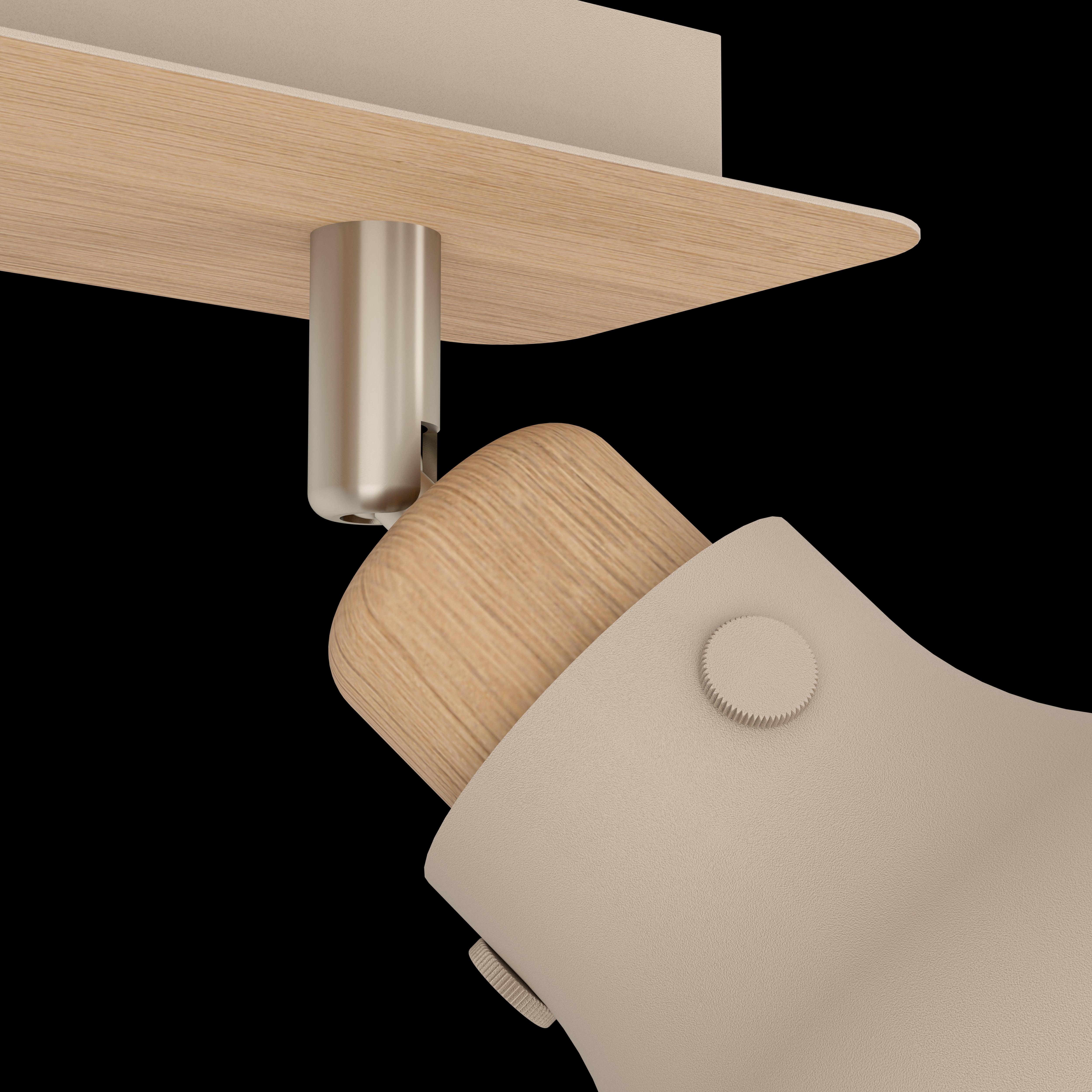 Eglo Arrecife 2-Light Bar Spotlight in Nickel & Sandy Finish - Modern Ceiling Lighting for Living Room, Bedroom, and Hallway