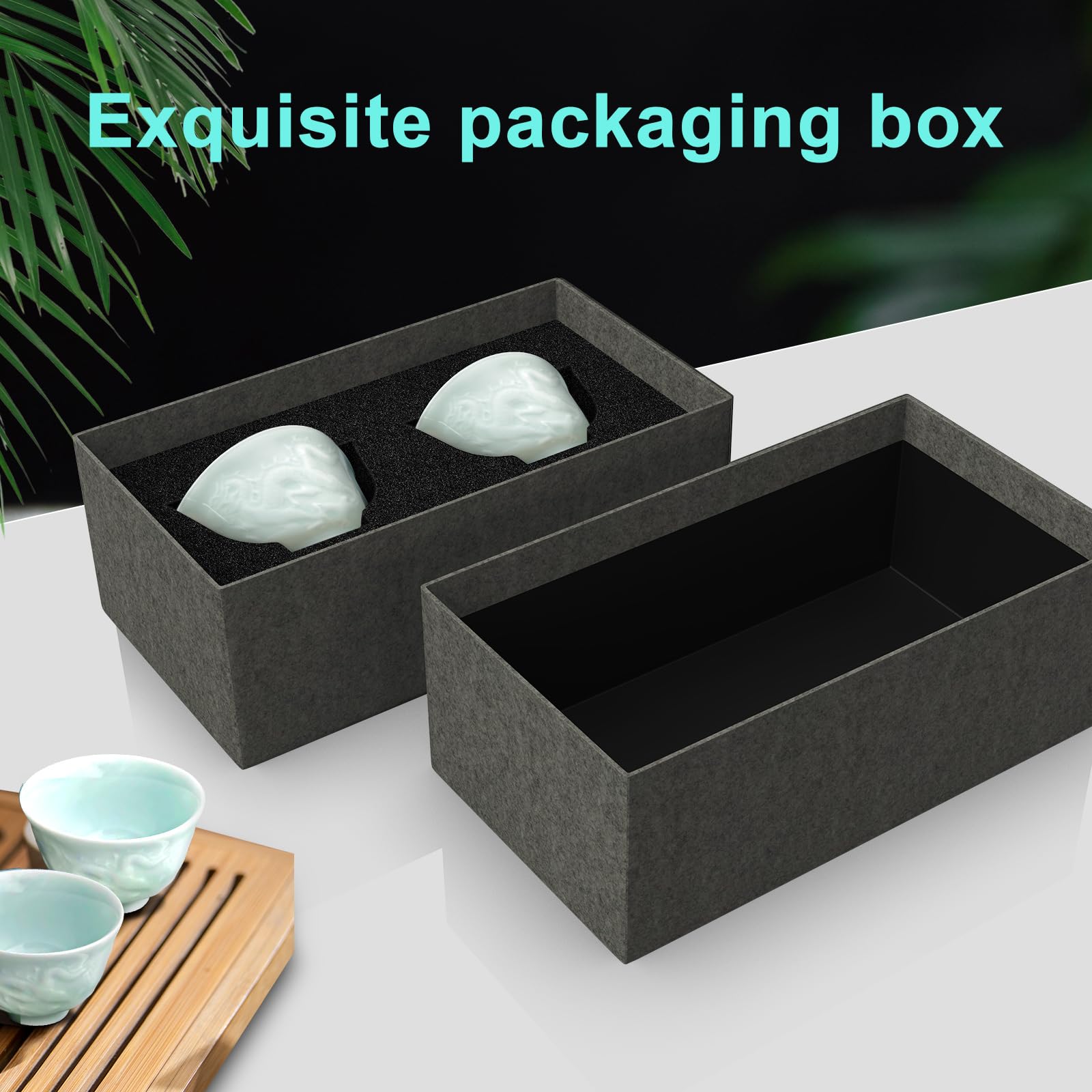 Handmade Japanese Style Ceramic Teacups - 1.5oz/45ml Handle-Less Tea Cups Set of 2, Perfect for Matcha, Sencha, Sake & Small Desserts | Elegant Tea Ceremony & Asian Dining Experience