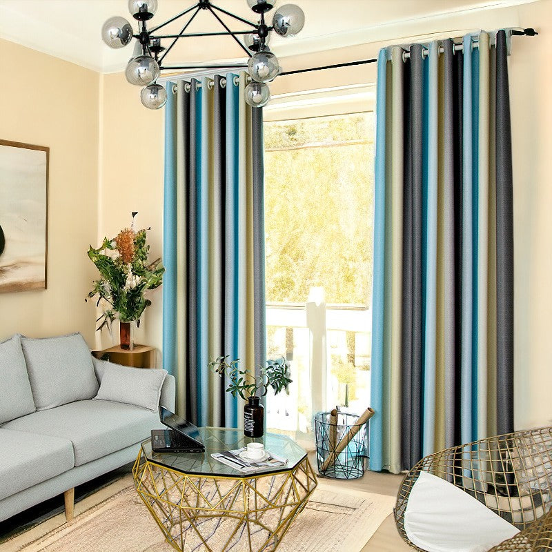 Willa Mediterranean Ombre Blackout Thermal Curtains - Custom Window Treatments for Bedroom & Living Room - Energy Efficient Light Blocking Drapes for Home Decor