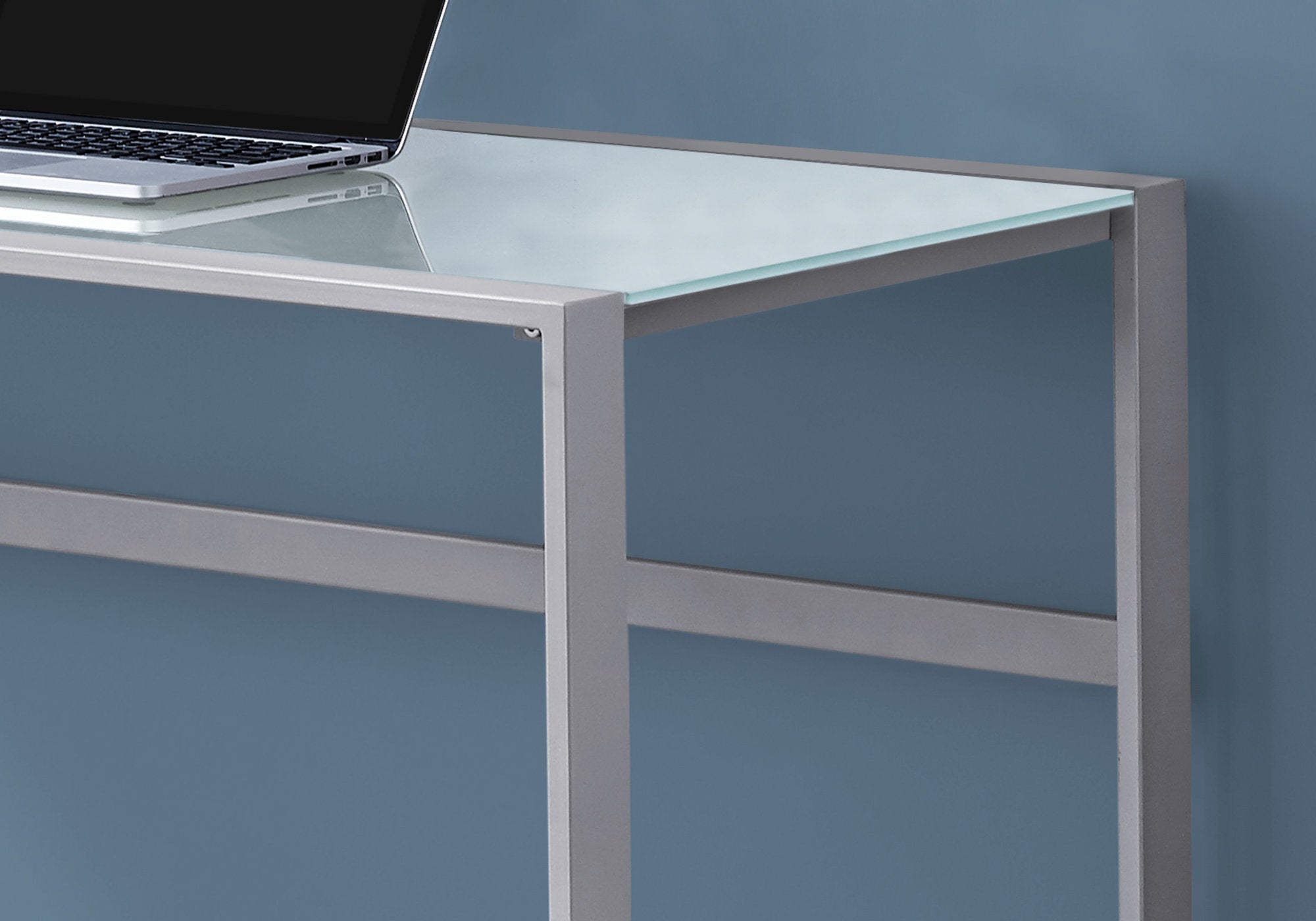 48L Silver Metal & White Tempered Glass Office Storage Cabinet - Perfect for Home Office, Study Room, and Workplace Organization