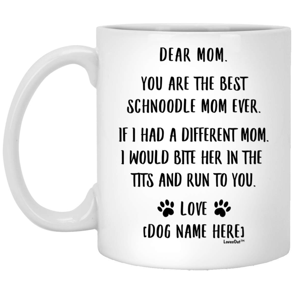 Funny Personalized Schnoodle Gifts for Dog Moms - Custom White Coffee Mug 11oz | Christmas 2024 Gift Ideas for Women | Perfect for Coffee Lovers & Dog Owners