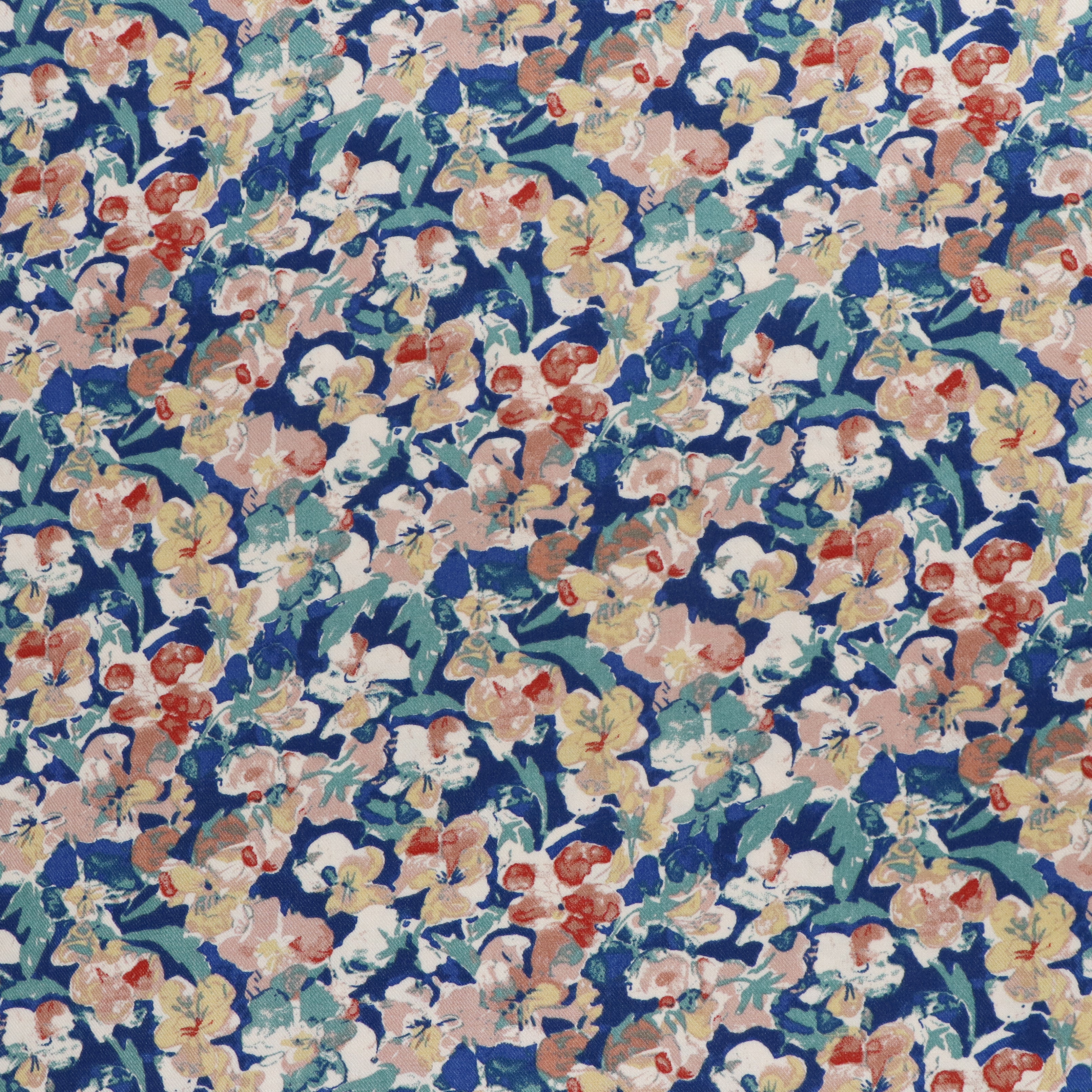 Viscose Twill Fabric with Hand-Painted Floral Design - Perfect for DIY Dresses, Skirts & Home Decor Projects