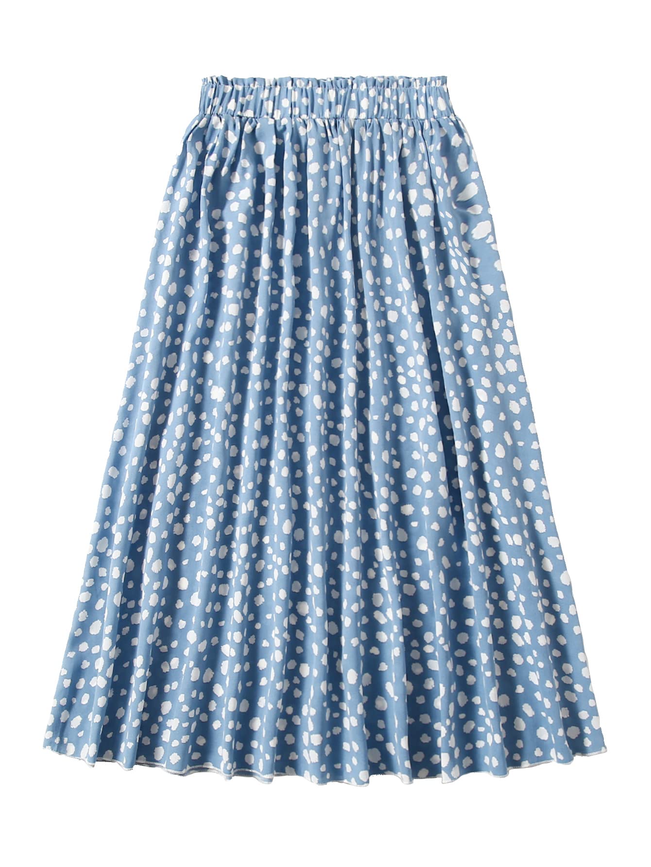 Milumia Women's Vintage Dalmatian Print A-Line High Waist Flare Flowy Midi Skirt - Retro Style for Casual Outfits, Date Nights & Office Wear
