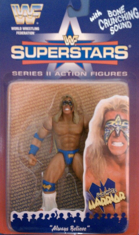1996 WWF Jakks Pacific Superstars Series 2 Ultimate Warrior Action Figure - Vintage Collectible Wrestling Toy for Fans & Display