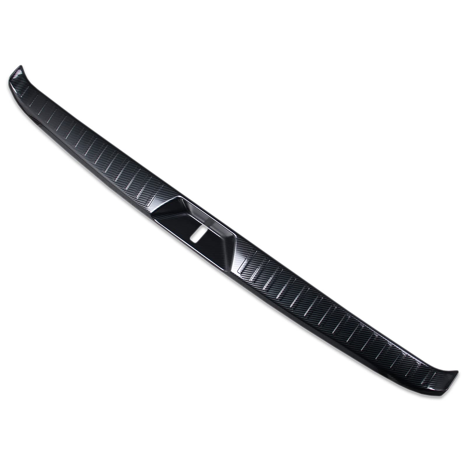 Beautost Stainless Steel Rear Bumper Sill Guard Cover for Toyota Sienna 2021-2025 - Carbon Fiber Black Trim - Interior Protection & Style Upgrade for Family Road Trips & Daily Commutes