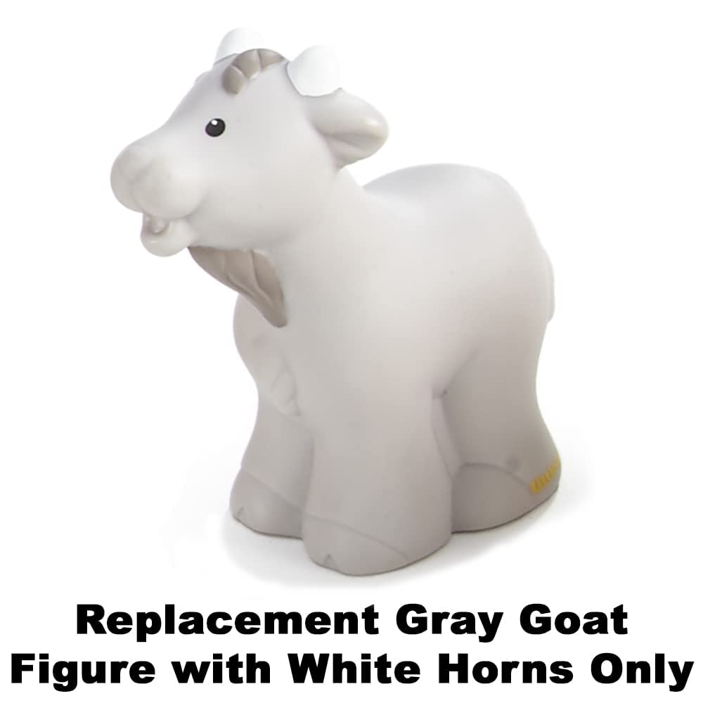 Fisher-Price Little People Nativity Set Replacement Part - Gray Goat Figure with White Horns (DPX53) | Compatible with Multiple Playsets | Perfect for Holiday Storytelling & Nativity Scene Displays