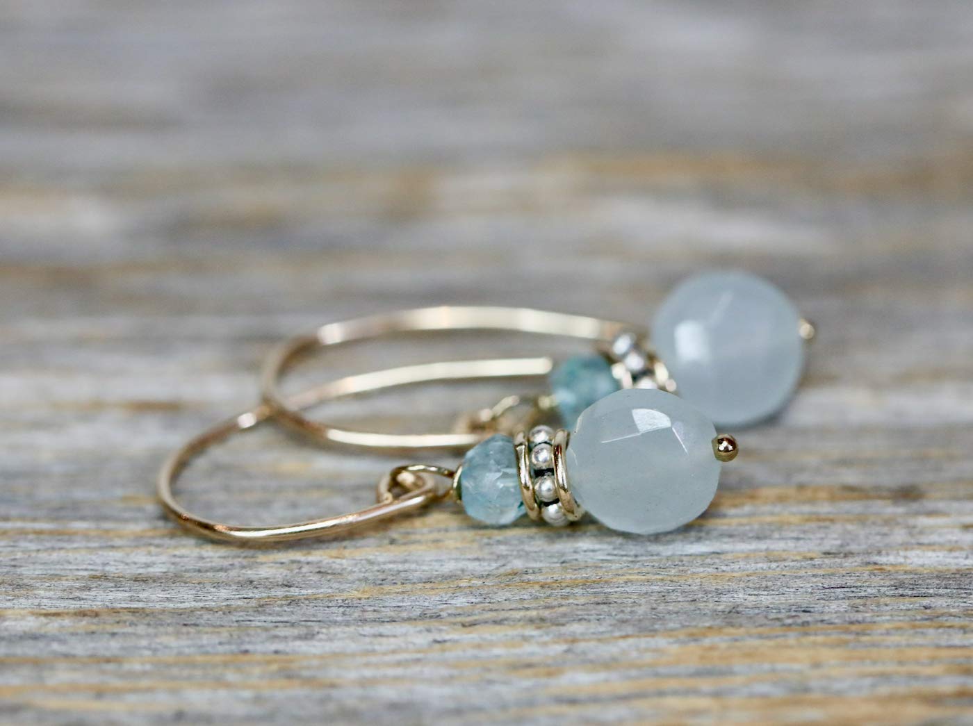 Aquamarine Drop Earrings for Women - Sterling Silver & Gold March Birthstone Jewelry - Elegant Dangle Earrings for Birthday, Anniversary & Christmas Gifts - Perfect for Weddings, Parties & Special Occasions
