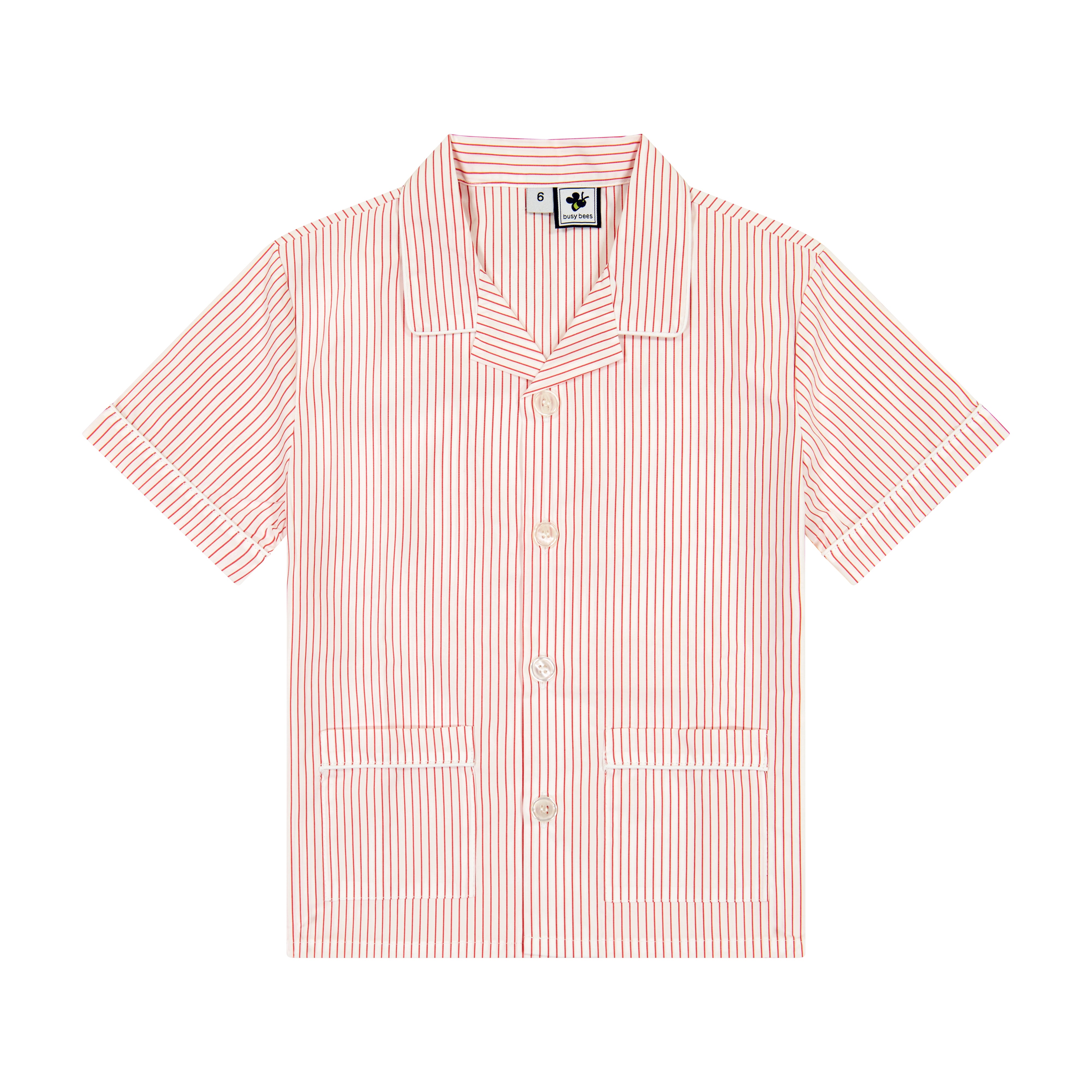 Tucker 2-Piece Short Sleeve Lounge Set - Red Stripe Pajamas for Women, Soft Cotton Sleepwear Set, Comfortable Loungewear for Home, Sleep & Relaxation