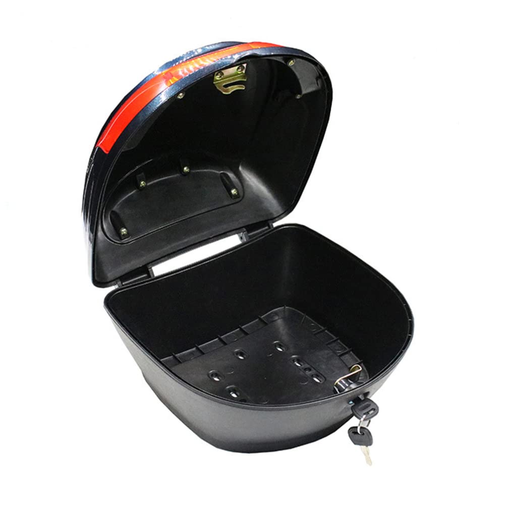 Large Capacity Motorcycle Tail Box Trunk - Replacement Luggage Storage Carrier Case with Lock for Scooters & Motorcycles (Black) | Perfect for Helmet Storage & Daily Commuting