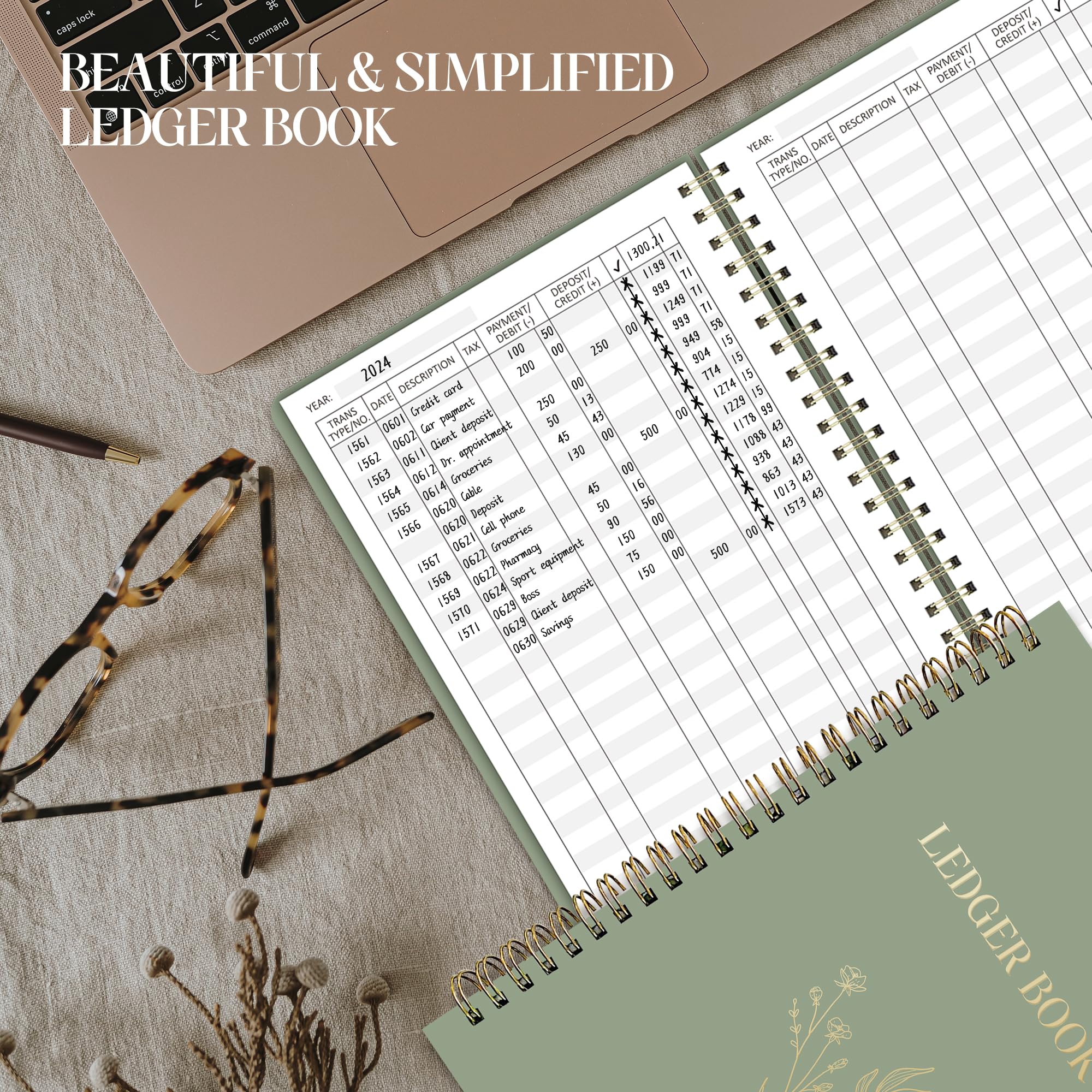 Accounting Ledger Book - Small Business & Personal Expense Tracker Notebook - A5 Budget Planner for Home Finance & Bill Management - Perfect for Bookkeeping, Tax Preparation & Financial Organization