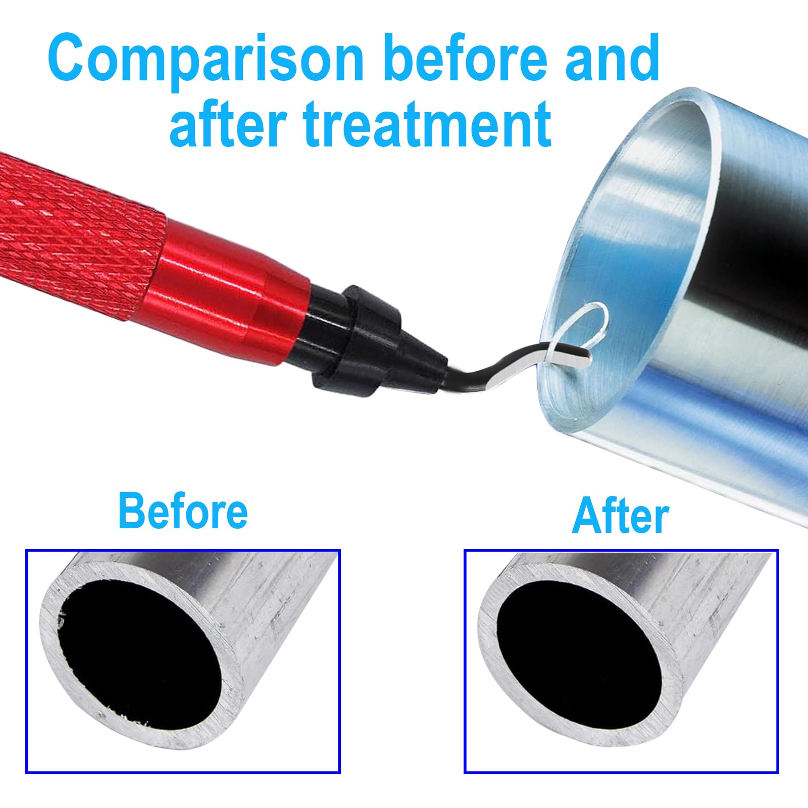 Premium Deburring Tool Kit with 15 Pcs High-Speed Steel Swivel Blades - Metal, Resin, PVC Pipe, Plastic, Aluminum, Copper & Wood Deburring - 3D Printing Burr Removal Reamer Tool (Red) - Perfect for DIY Projects, Metalworking & Plumbing Repairs