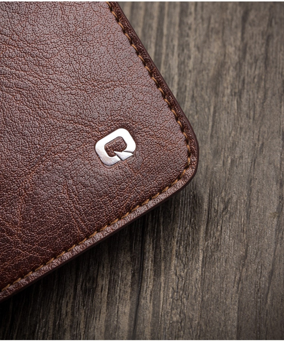 Genuine Leather Wallet iPhone Case - Slim RFID Blocking Card Holder for iPhone 13/14/15 Pro Max - Perfect for Travel, Business & Everyday Use
