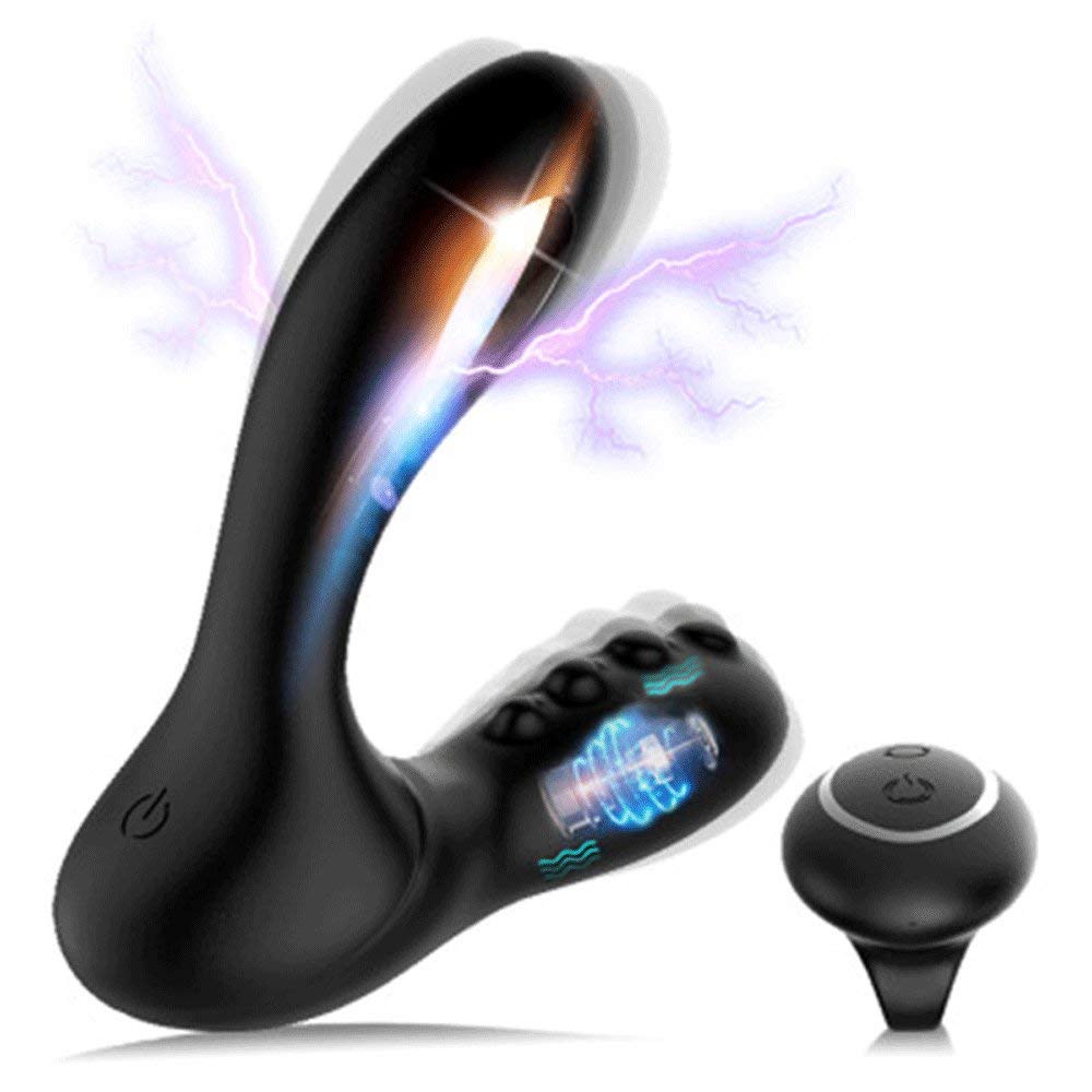 Electric Shock Anal Vibrator Plug with Remote Control - 10 Vibration & Stimulation Modes for Prostate Massage - SM & BDSM Sex Toy for Men, Women & Couples - USB Rechargeable - Perfect for Solo Play & Couples Bonding